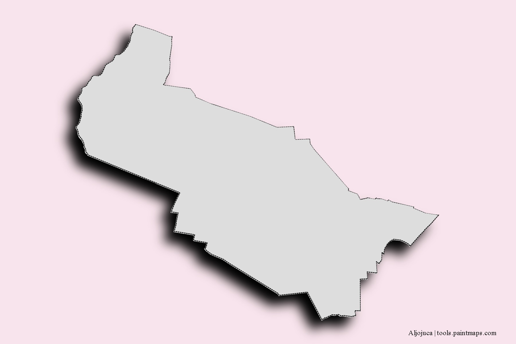 Mapa de barrios y pueblos de Aljojuca con efecto de sombra 3D