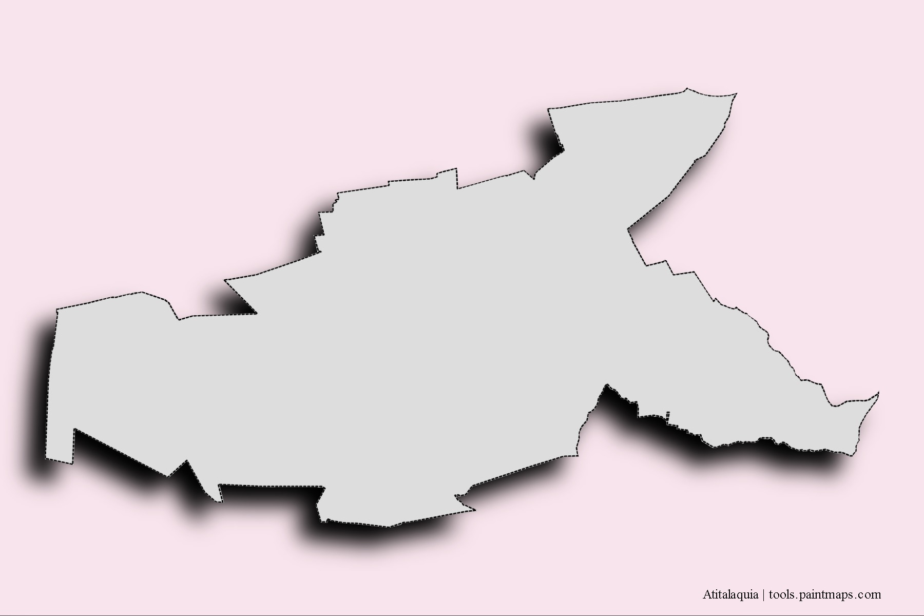 Mapa de barrios y pueblos de Atitalaquia con efecto de sombra 3D