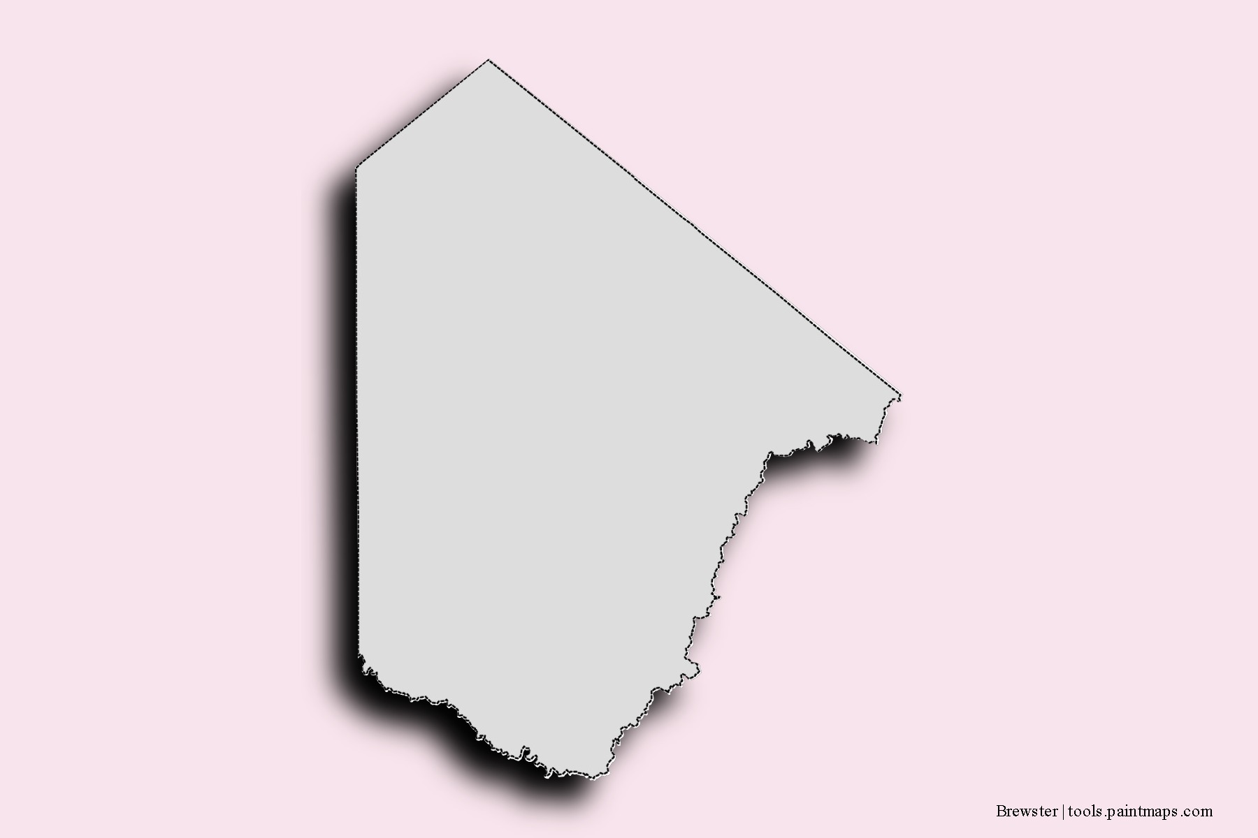 Mapa de barrios y pueblos de Brewster con efecto de sombra 3D