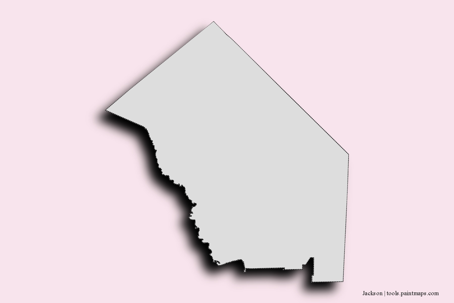 Mapa de barrios y pueblos de Jackson con efecto de sombra 3D