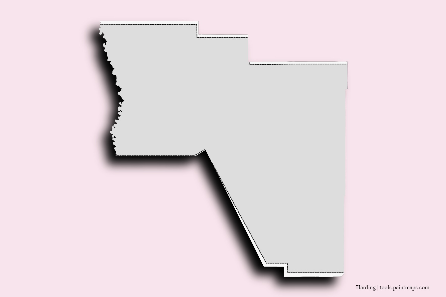 Harding neighborhoods and villages map with 3D shadow effect