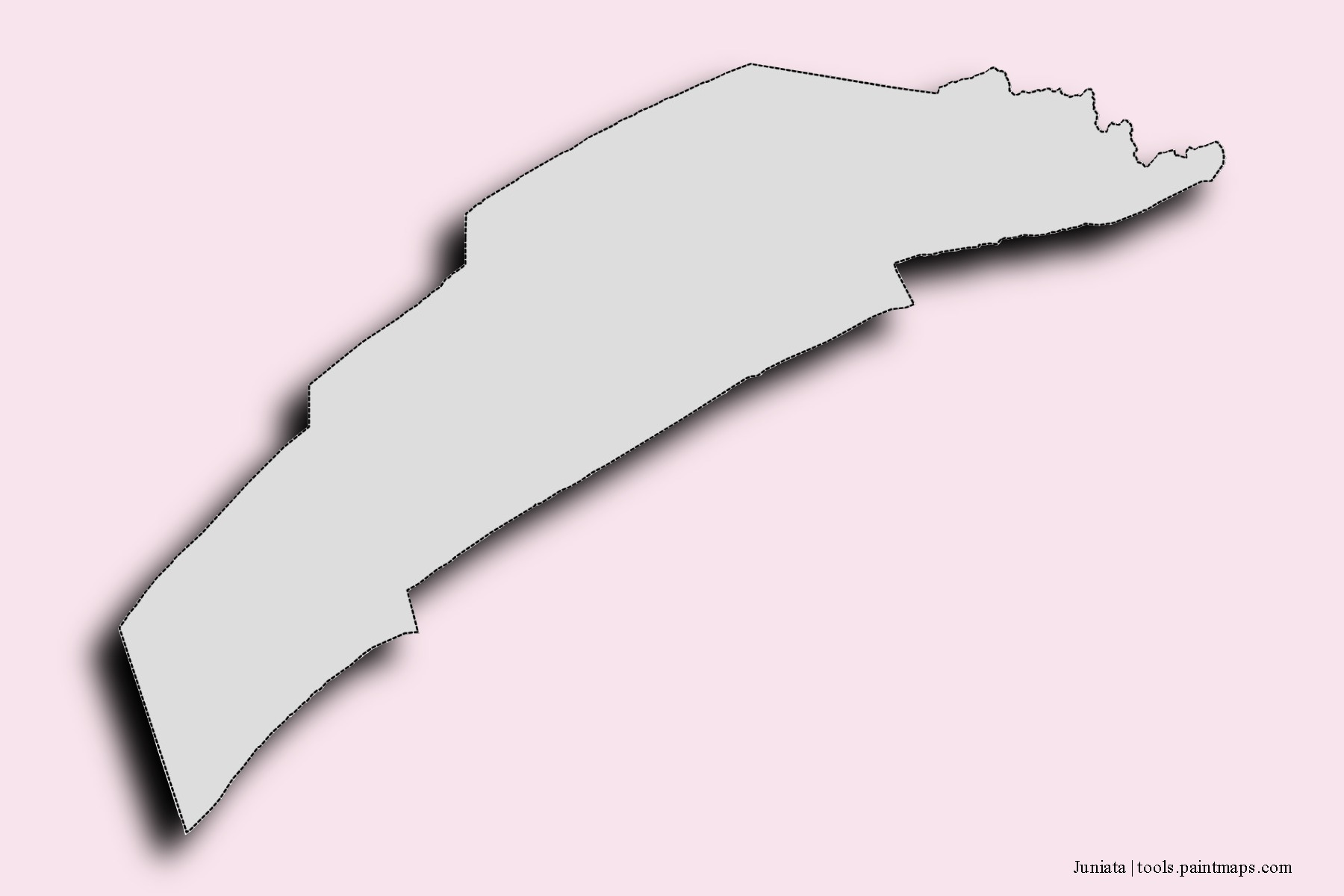 Mapa de barrios y pueblos de Juniata con efecto de sombra 3D