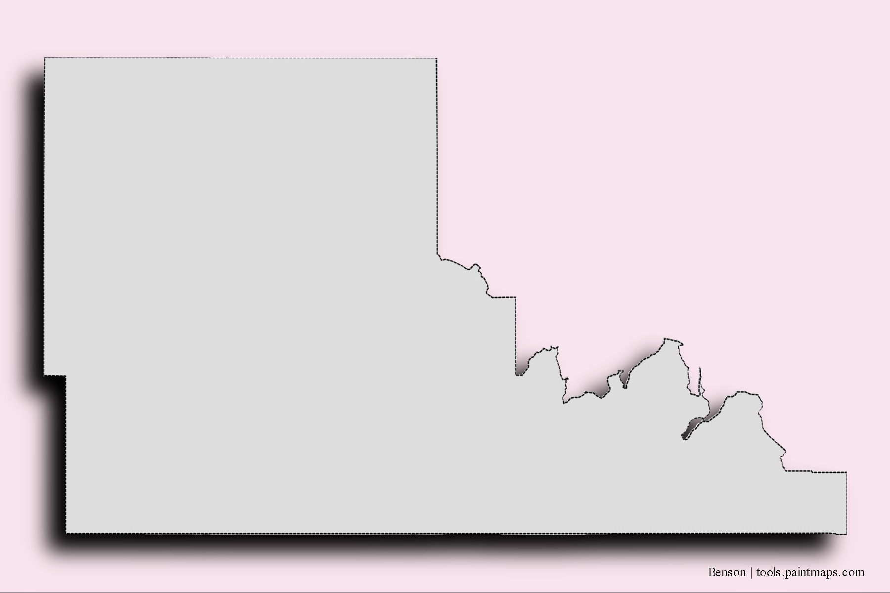 Benson neighborhoods and villages map with 3D shadow effect