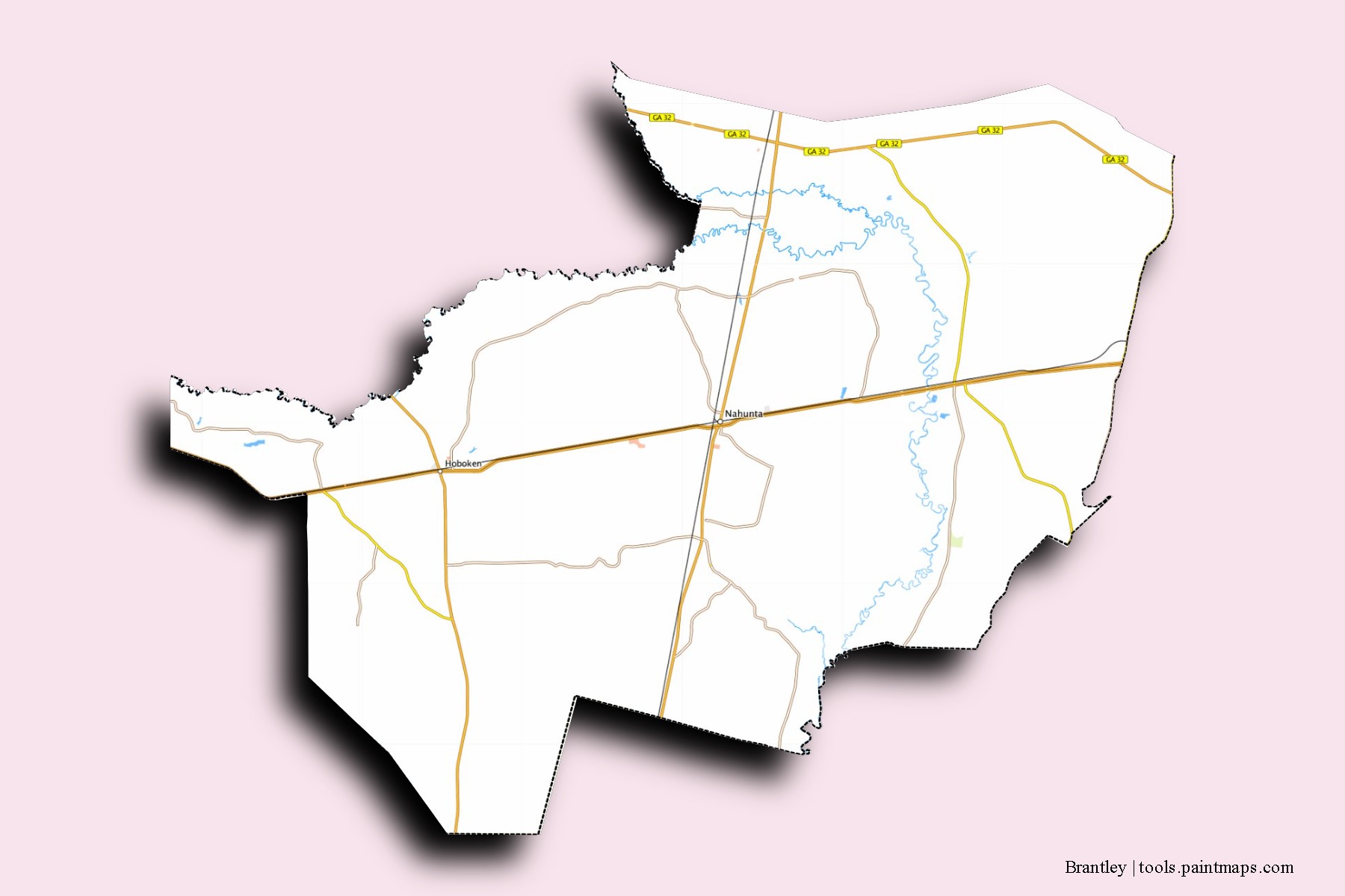 Brantley neighborhoods and villages map with 3D shadow effect