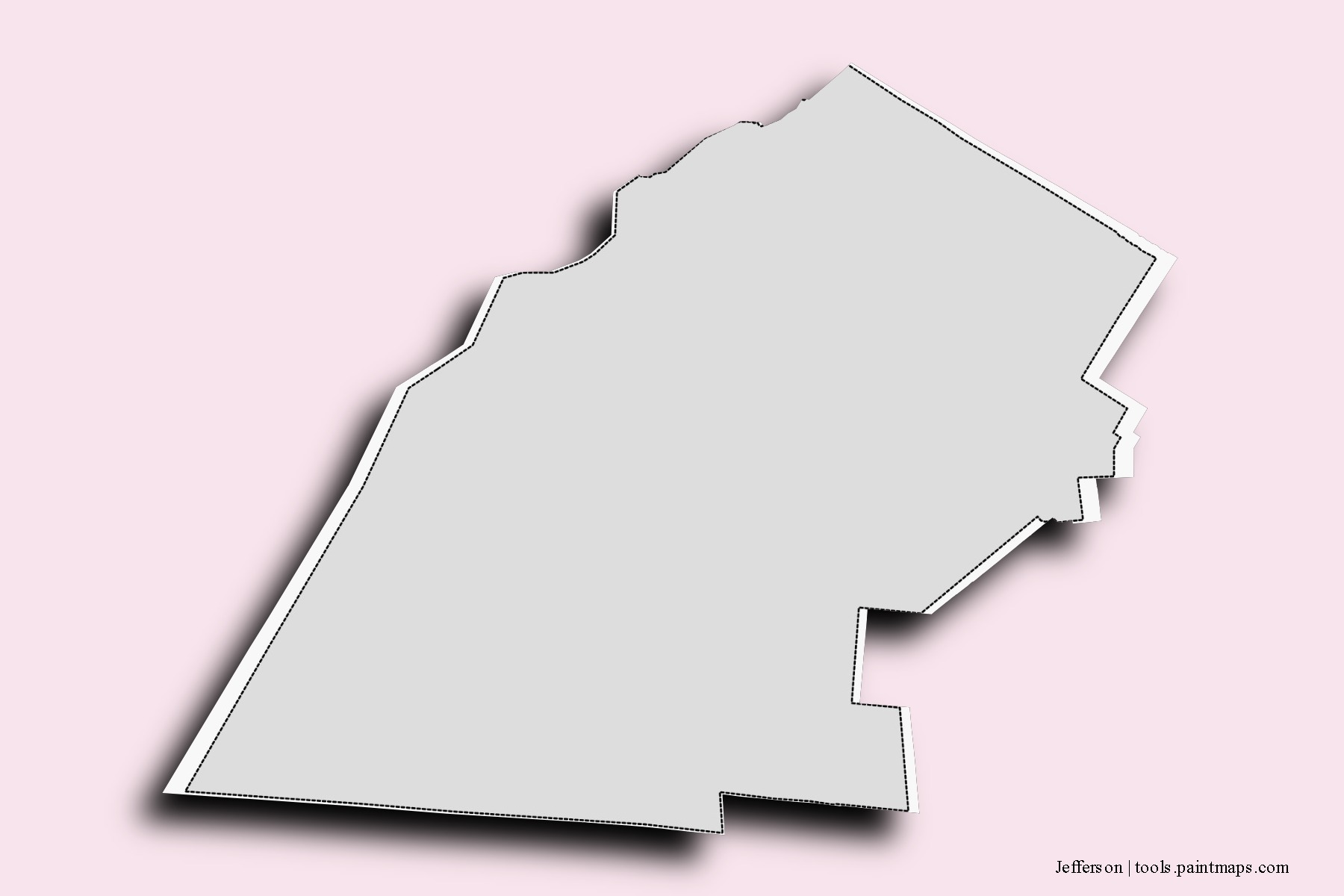 3D gölge efektli Jefferson County mahalleleri ve köyleri haritası