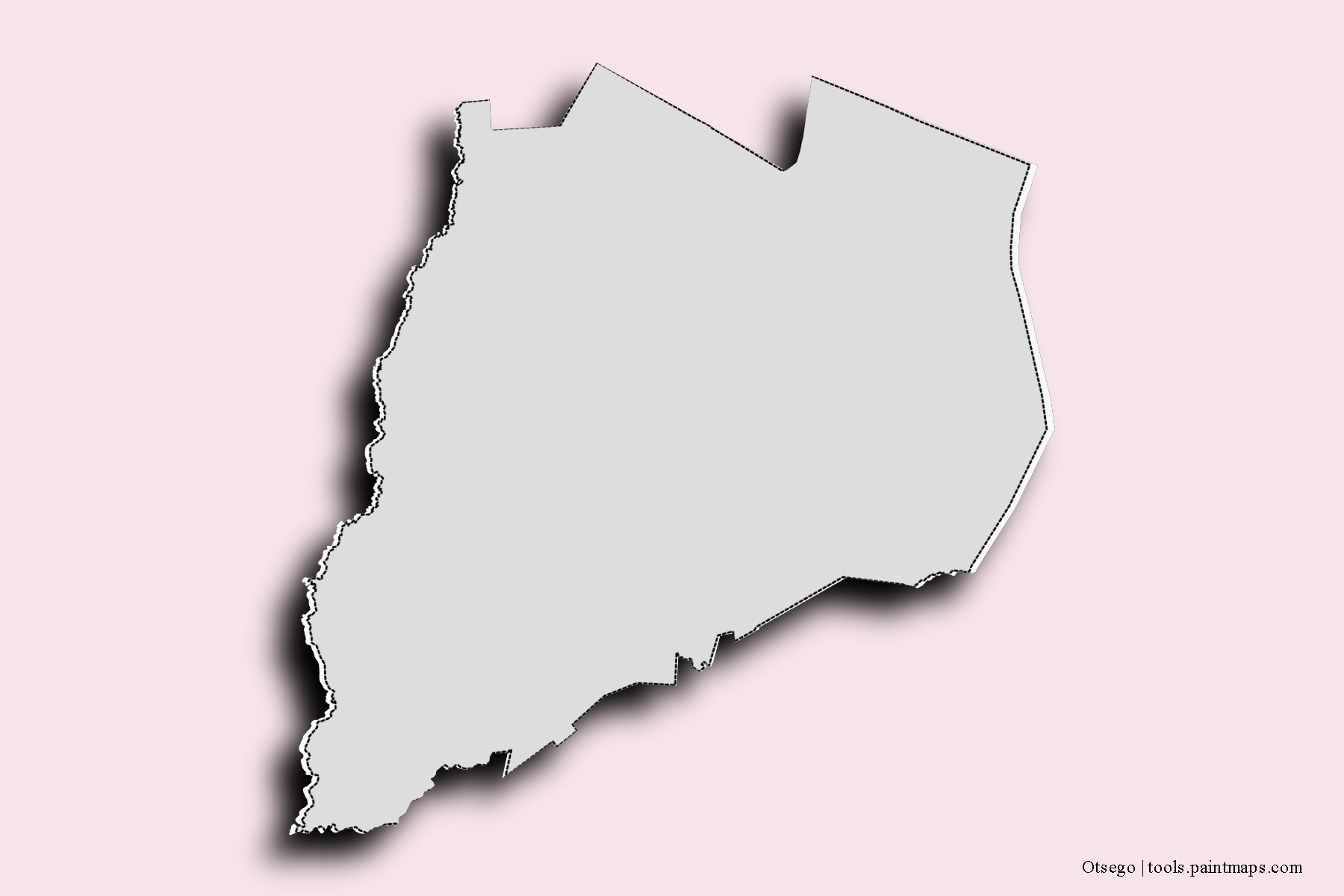 Mapa de barrios y pueblos de Otsego con efecto de sombra 3D