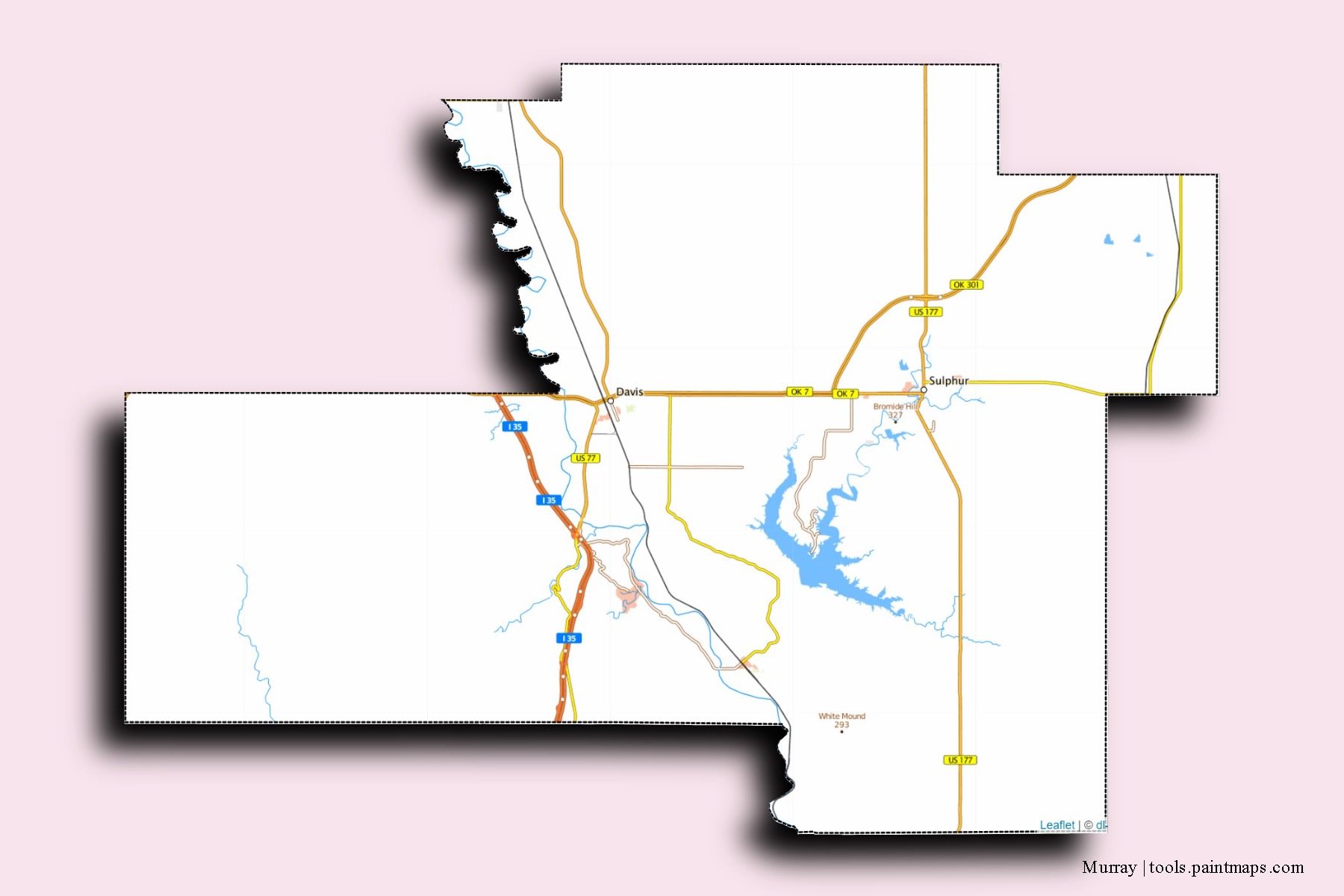 Murray neighborhoods and villages map with 3D shadow effect