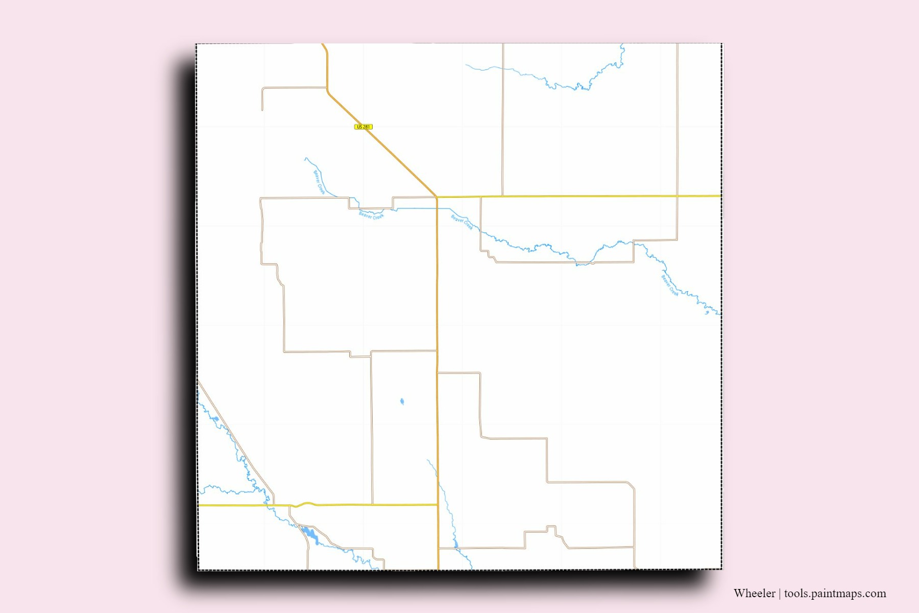 Wheeler neighborhoods and villages map with 3D shadow effect