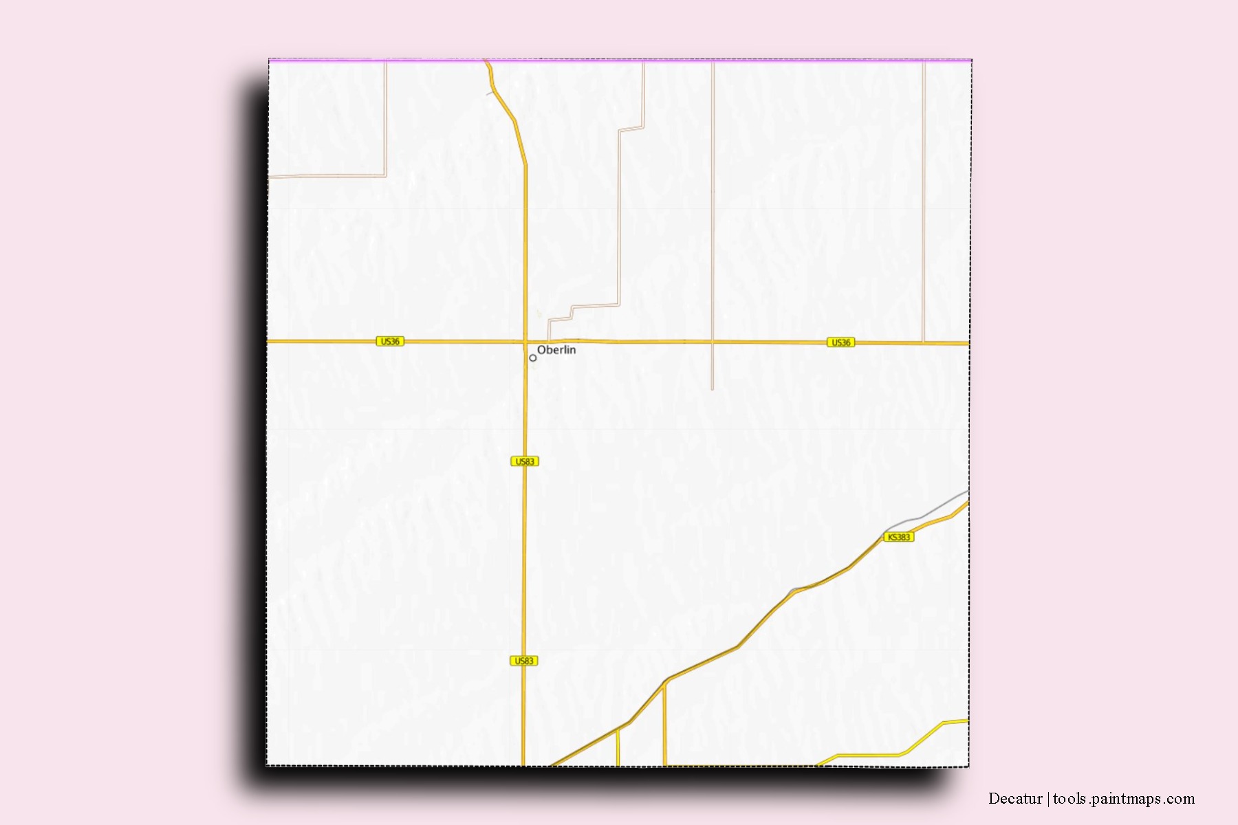 Decatur neighborhoods and villages map with 3D shadow effect