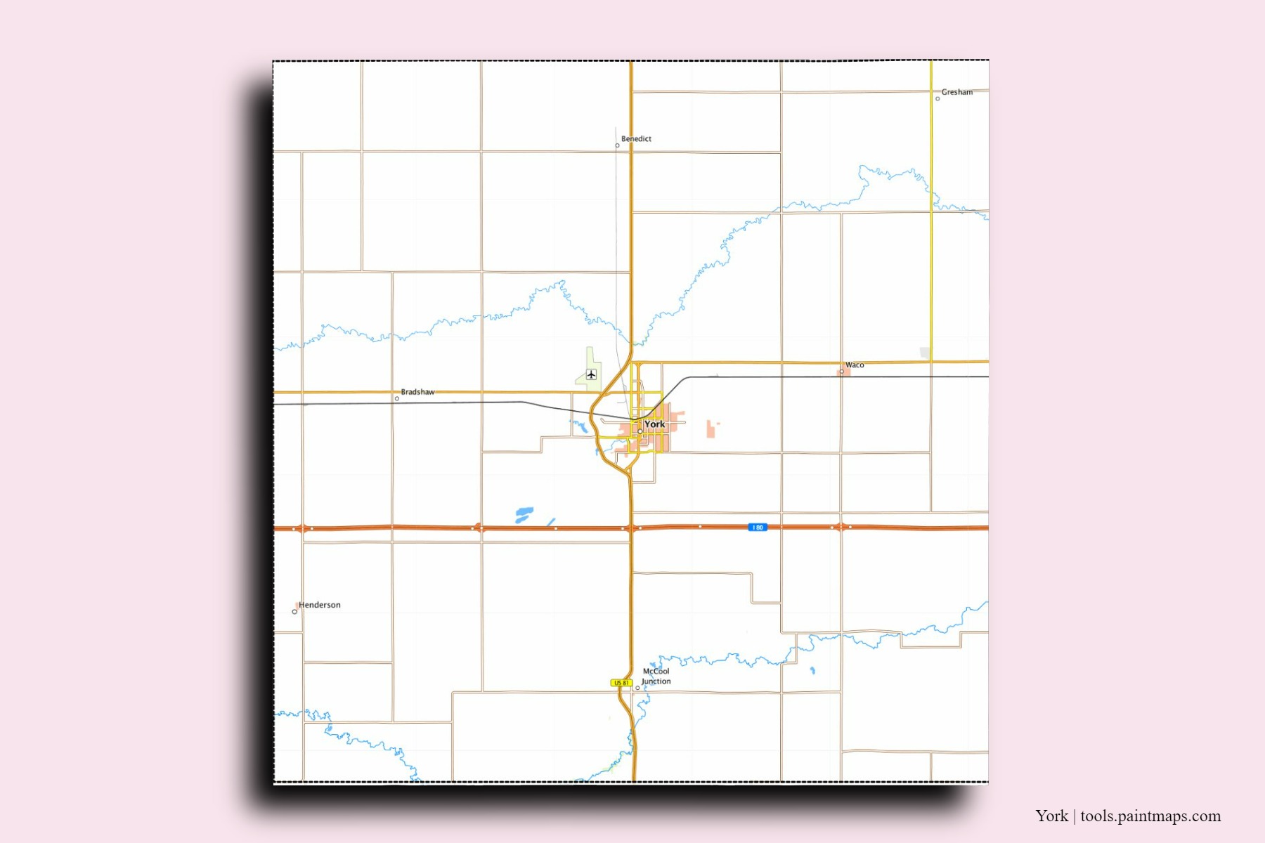 York neighborhoods and villages map with 3D shadow effect