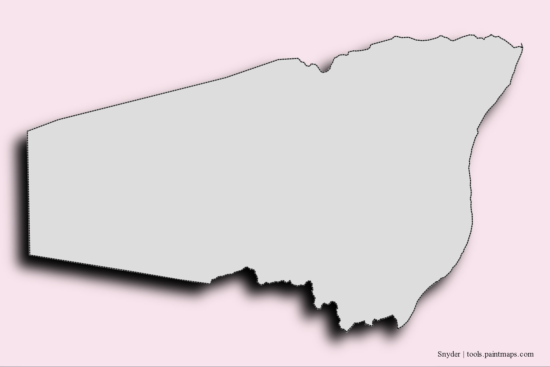 Snyder neighborhoods and villages map with 3D shadow effect