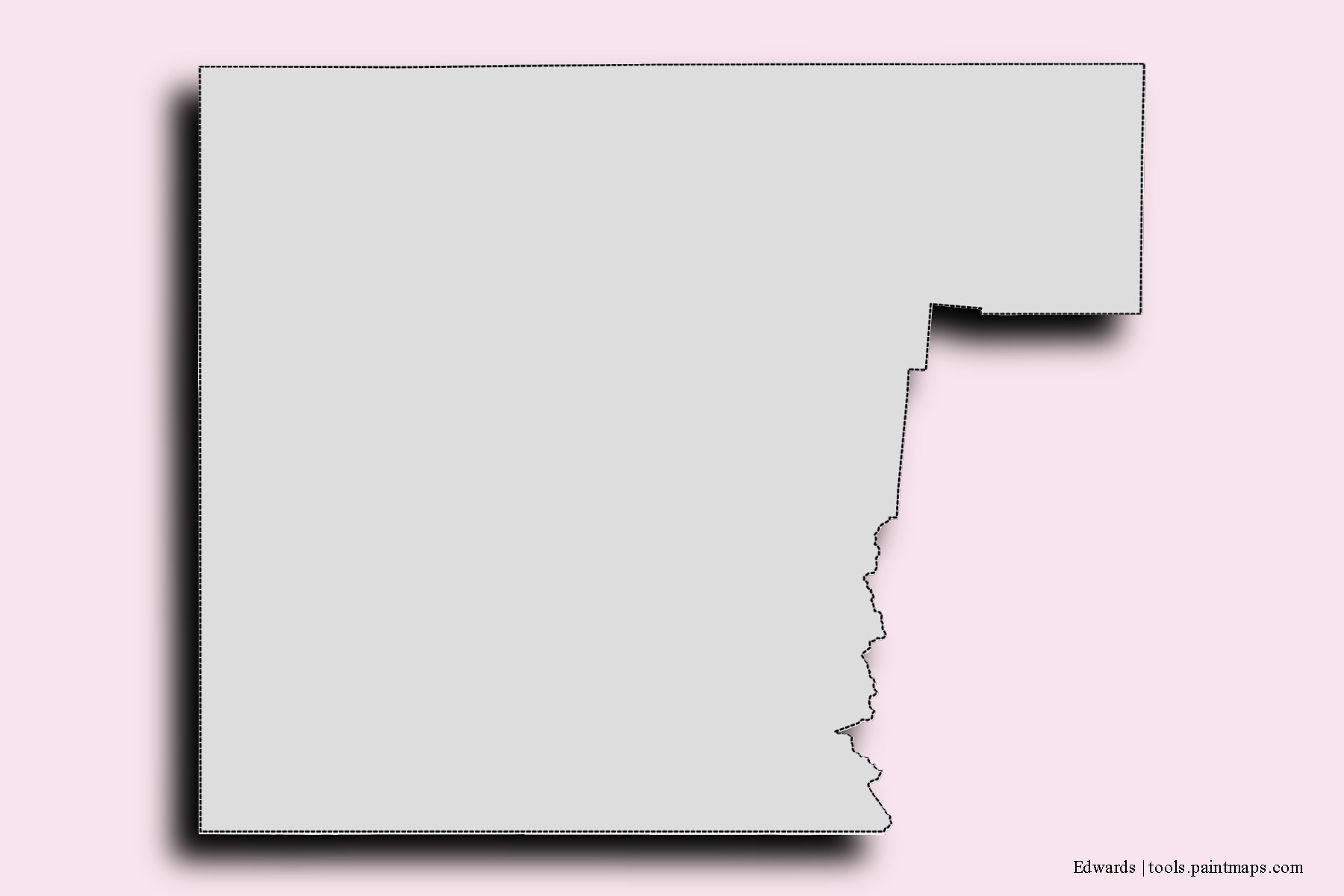 Mapa de barrios y pueblos de Edwards con efecto de sombra 3D