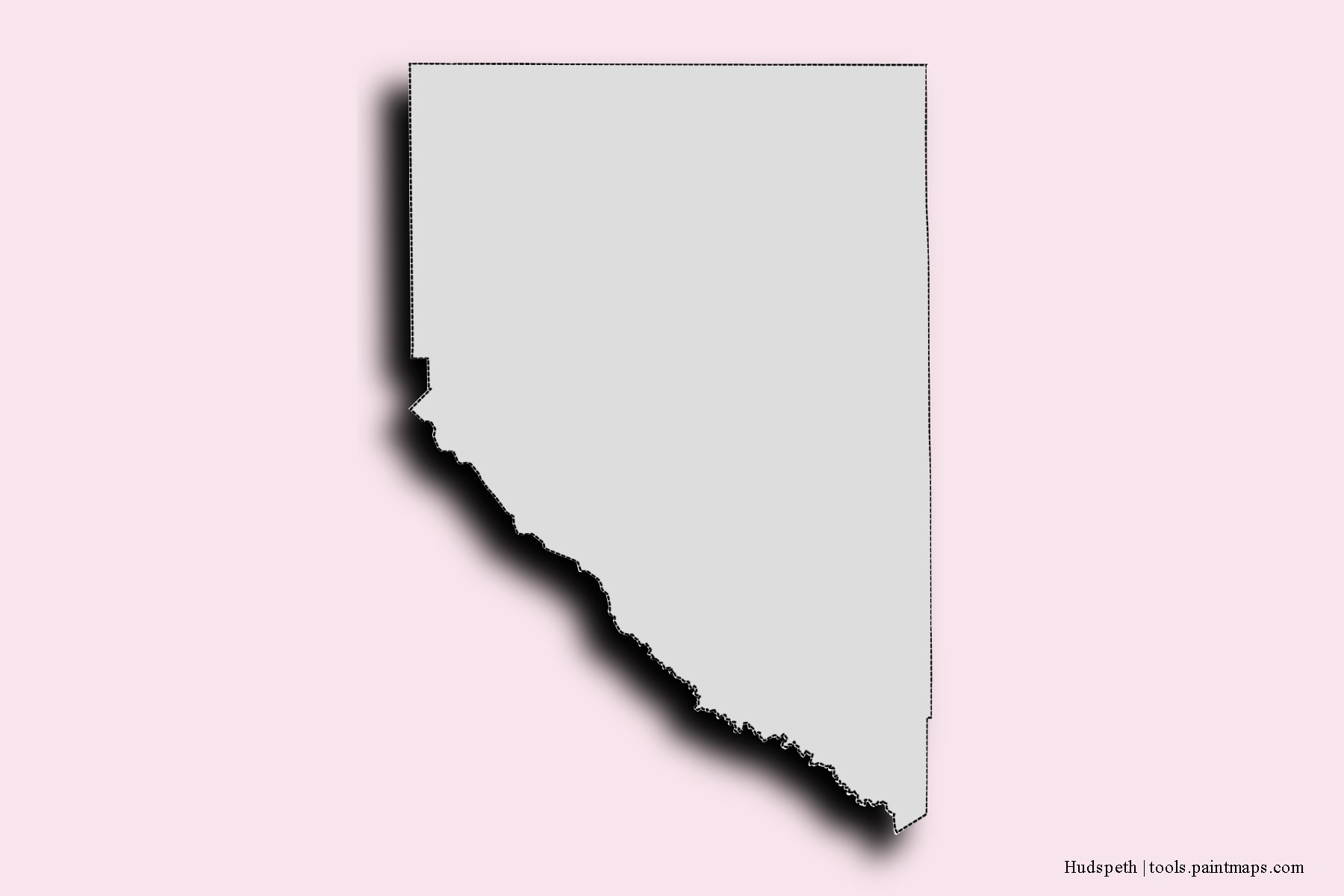 Mapa de barrios y pueblos de Hudspeth con efecto de sombra 3D