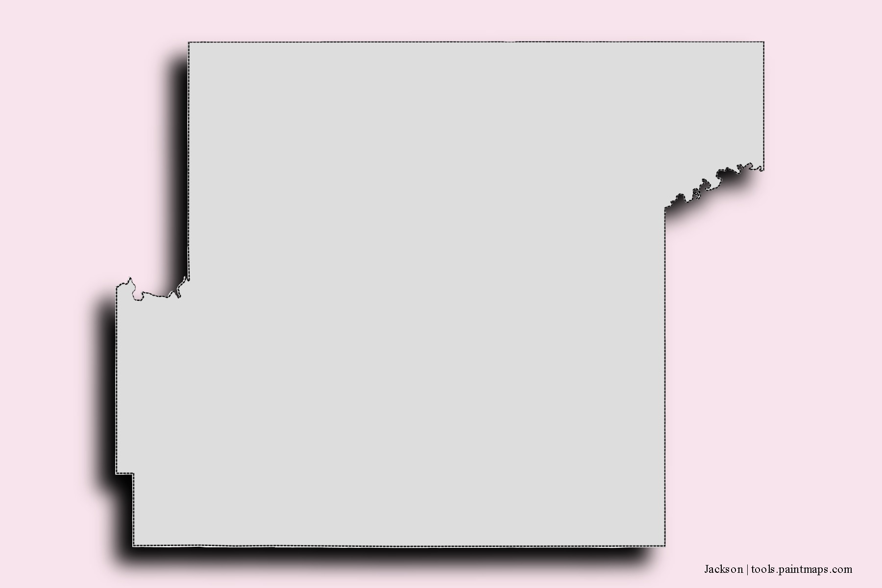 Mapa de barrios y pueblos de Jackson con efecto de sombra 3D