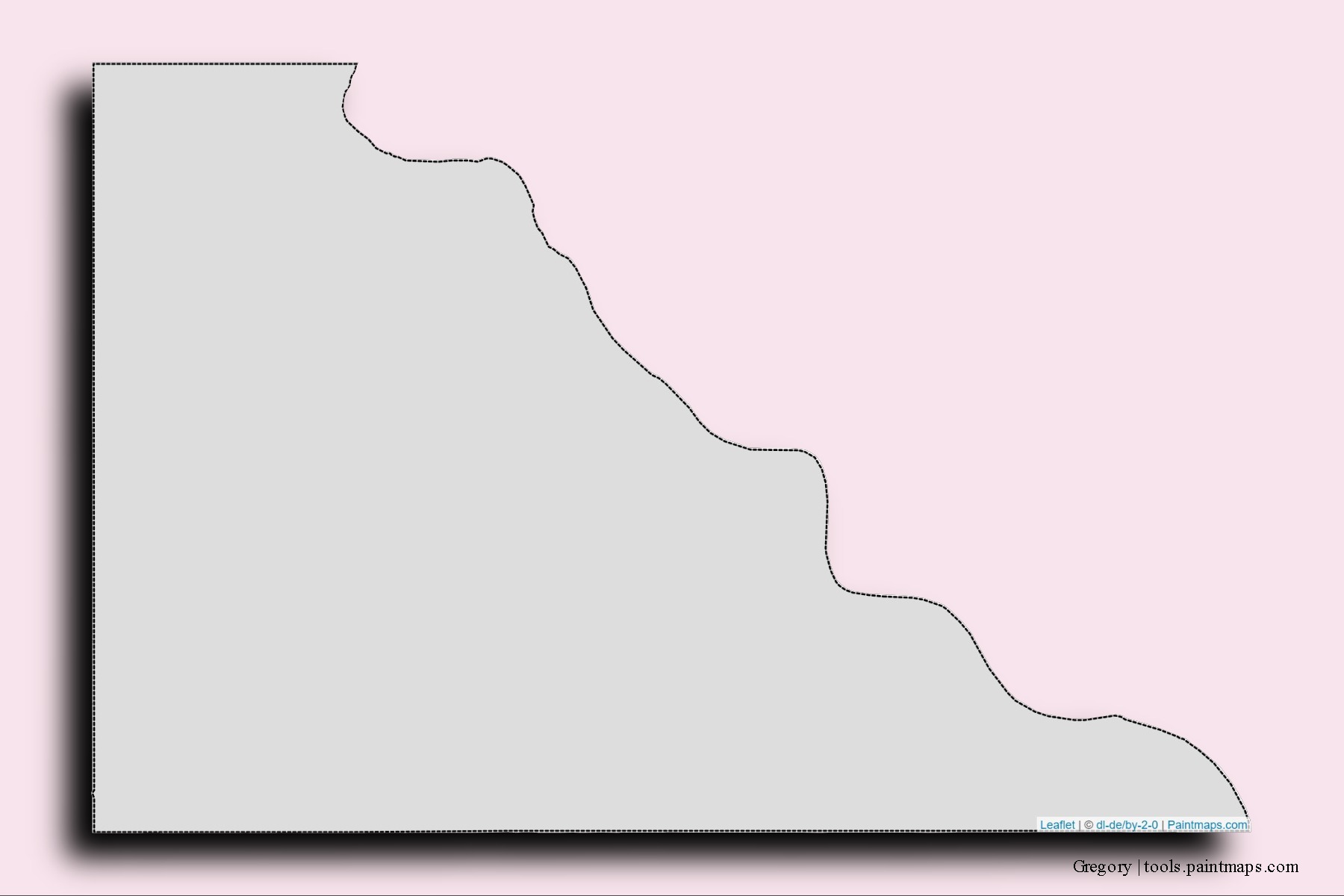 Gregory neighborhoods and villages map with 3D shadow effect