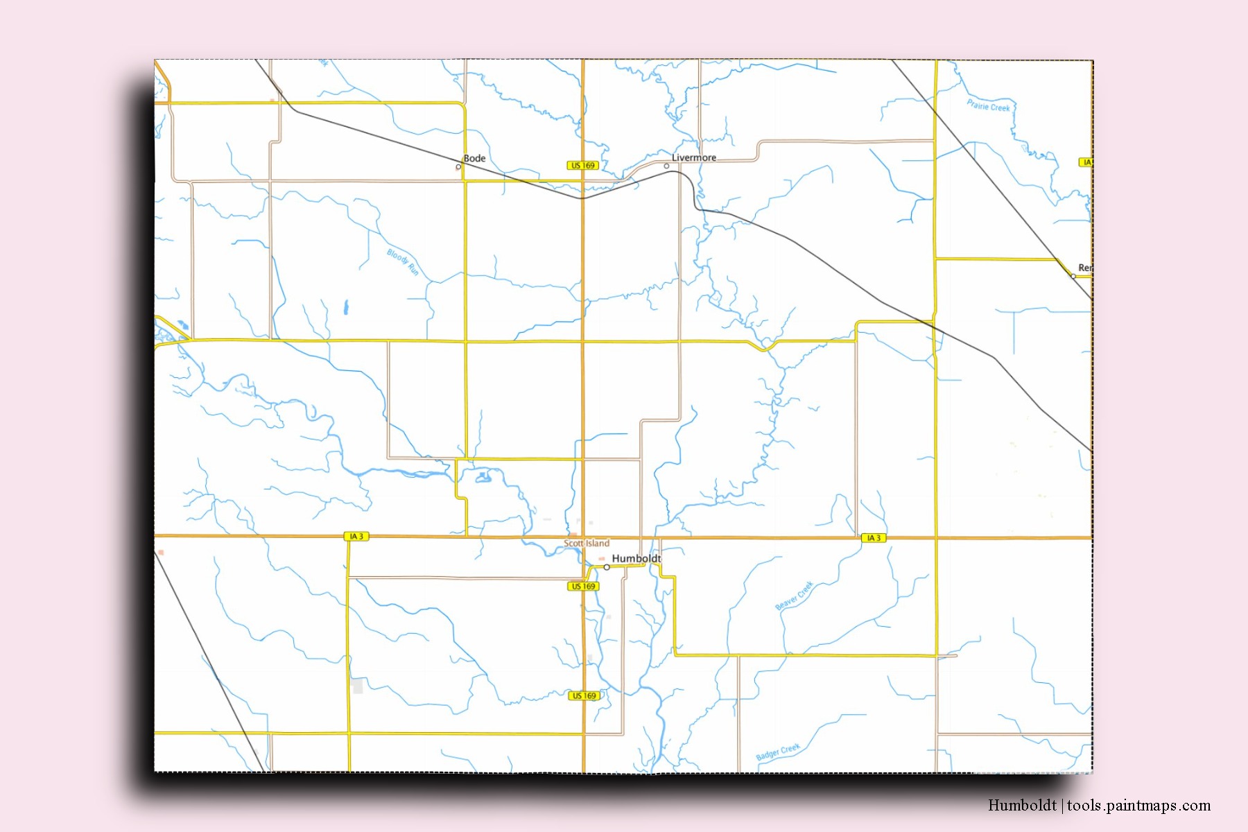 Sample maps of Humboldt generated with map cropping (masking) tool.