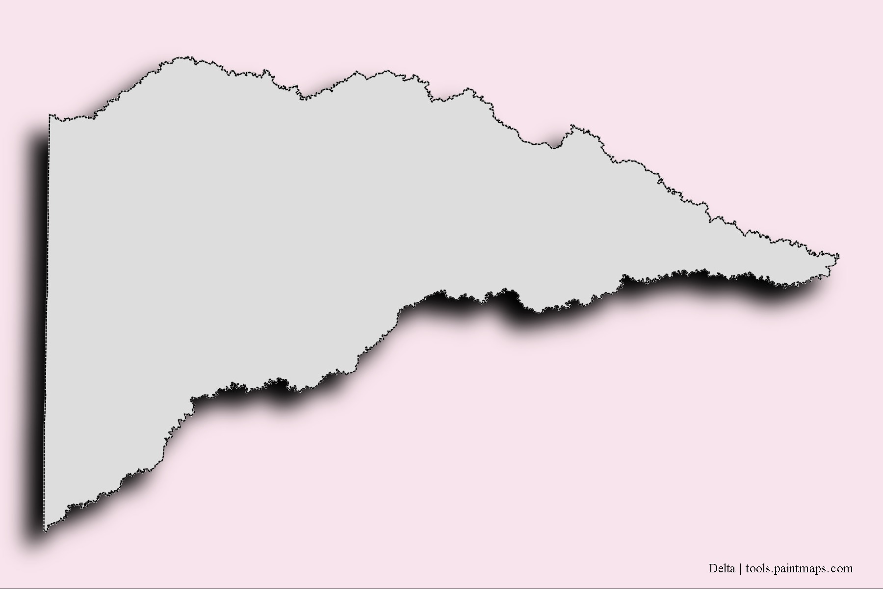 Delta neighborhoods and villages map with 3D shadow effect