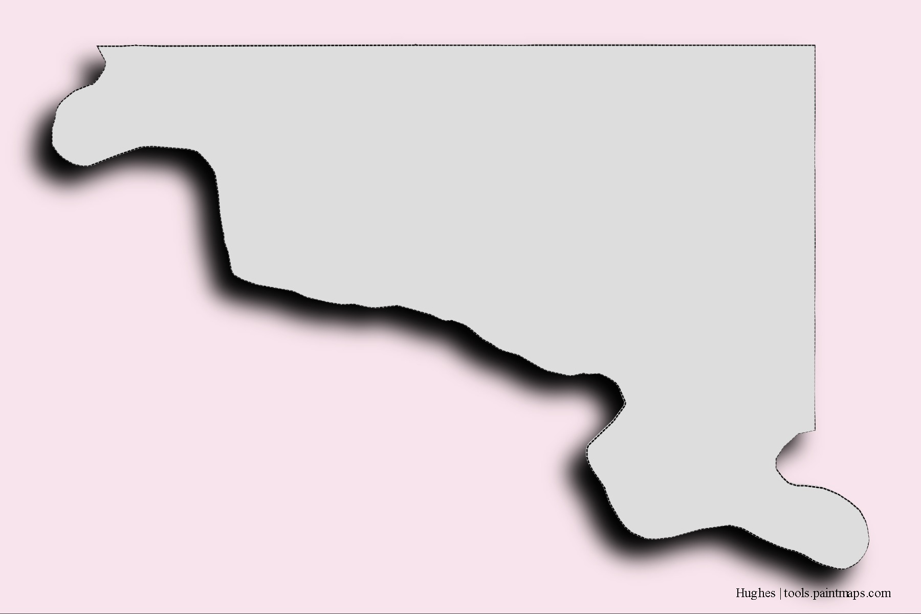 Hughes neighborhoods and villages map with 3D shadow effect