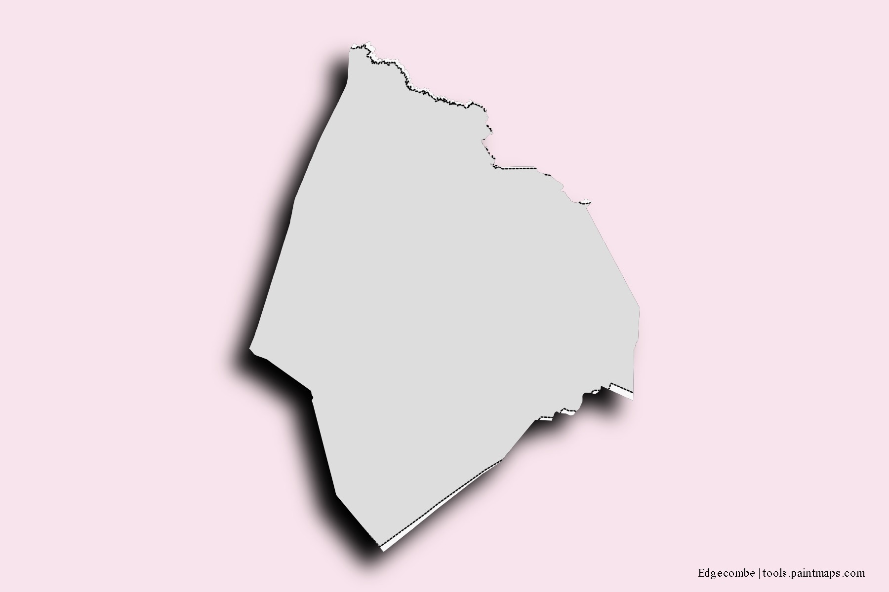 Edgecombe neighborhoods and villages map with 3D shadow effect