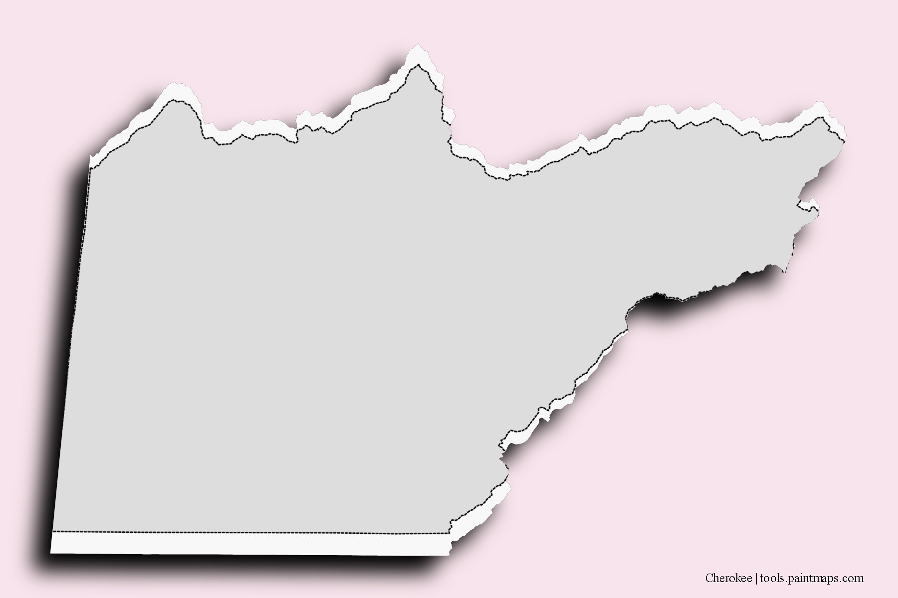 Cherokee neighborhoods and villages map with 3D shadow effect