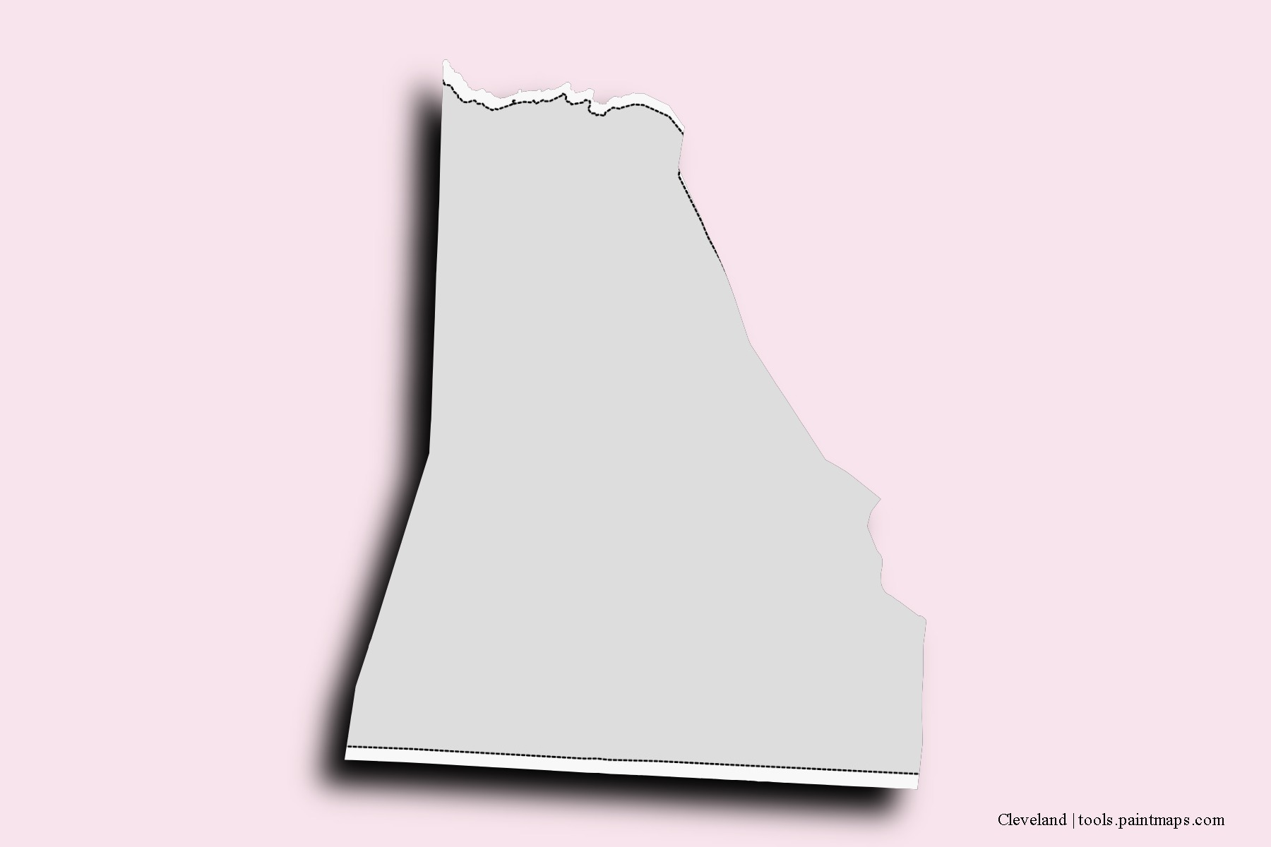 Mapa de barrios y pueblos de Cleveland con efecto de sombra 3D