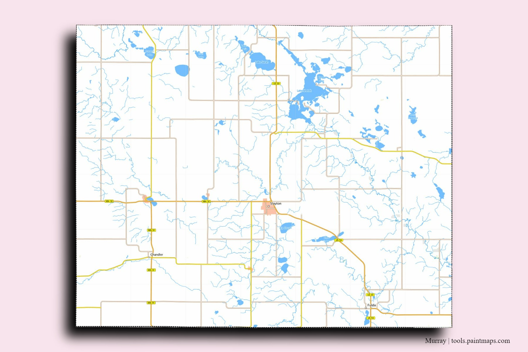 Murray neighborhoods and villages map with 3D shadow effect