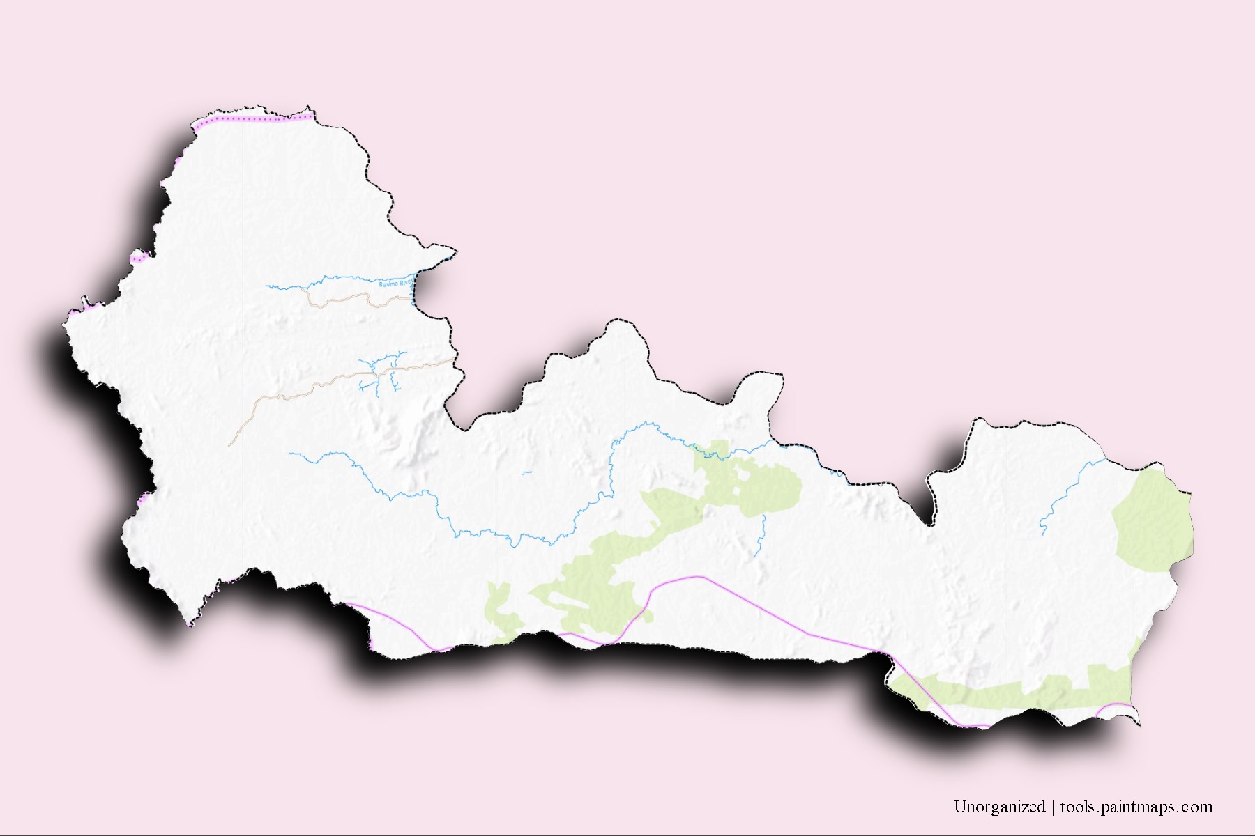 Unorganized neighborhoods and villages map with 3D shadow effect