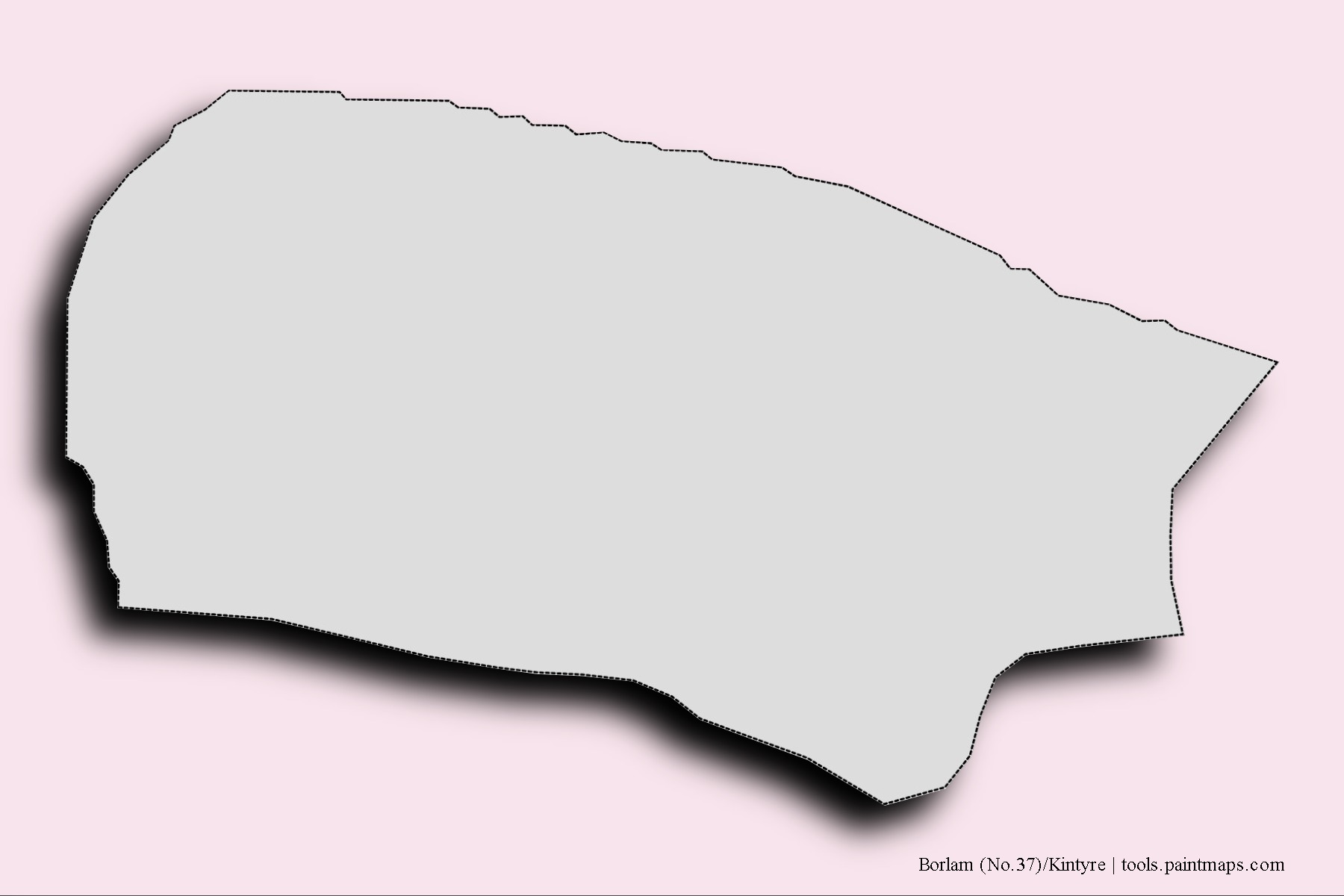 Borlam (No.37)/Kintyre neighborhoods and villages map with 3D shadow effect