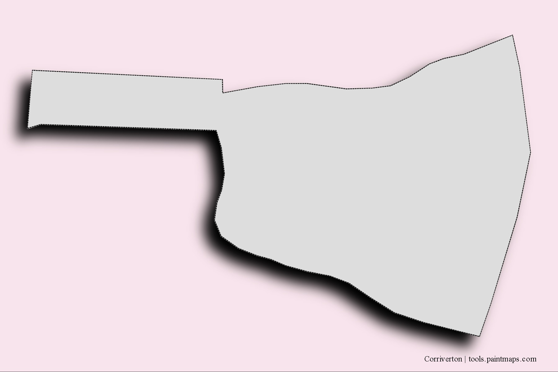 Corriverton neighborhoods and villages map with 3D shadow effect