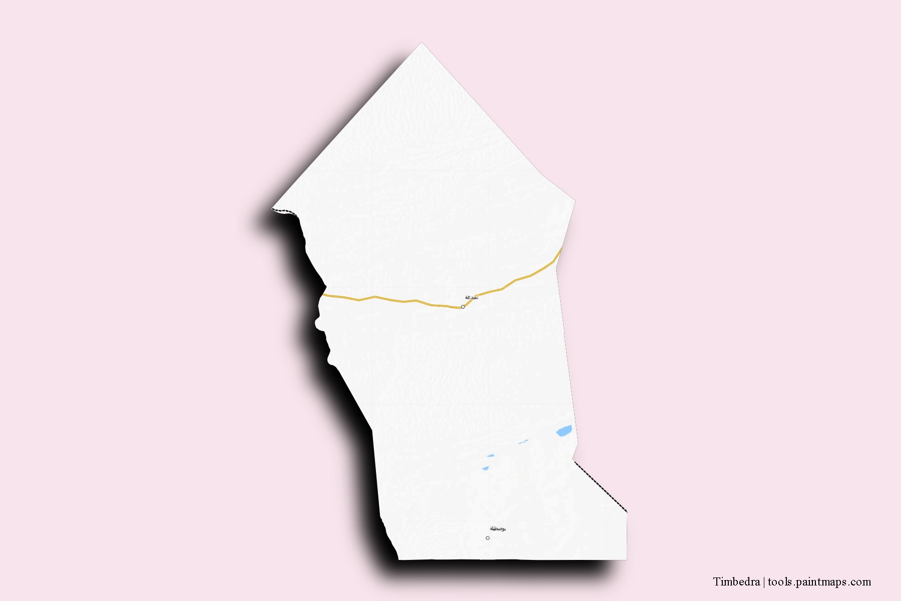 Mapa de barrios y pueblos de Timbedra con efecto de sombra 3D