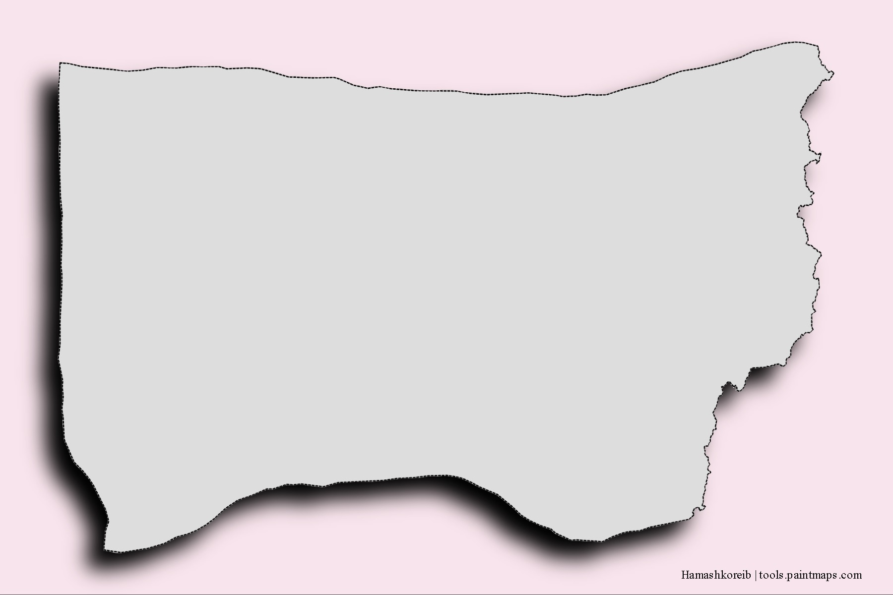 Mapa de barrios y pueblos de Hamashkoreib con efecto de sombra 3D