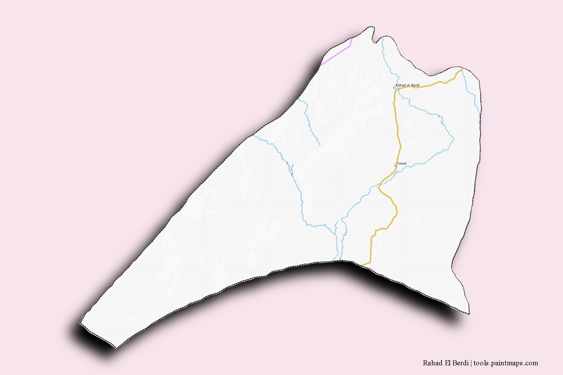 Rihied El Birdi neighborhoods and villages map with 3D shadow effect