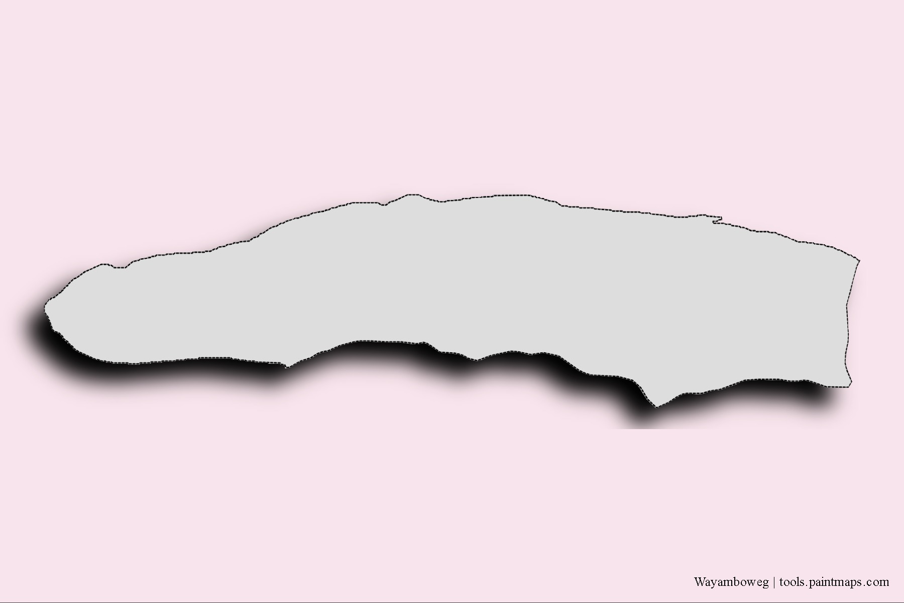 Mapa de barrios y pueblos de Wayamboweg con efecto de sombra 3D