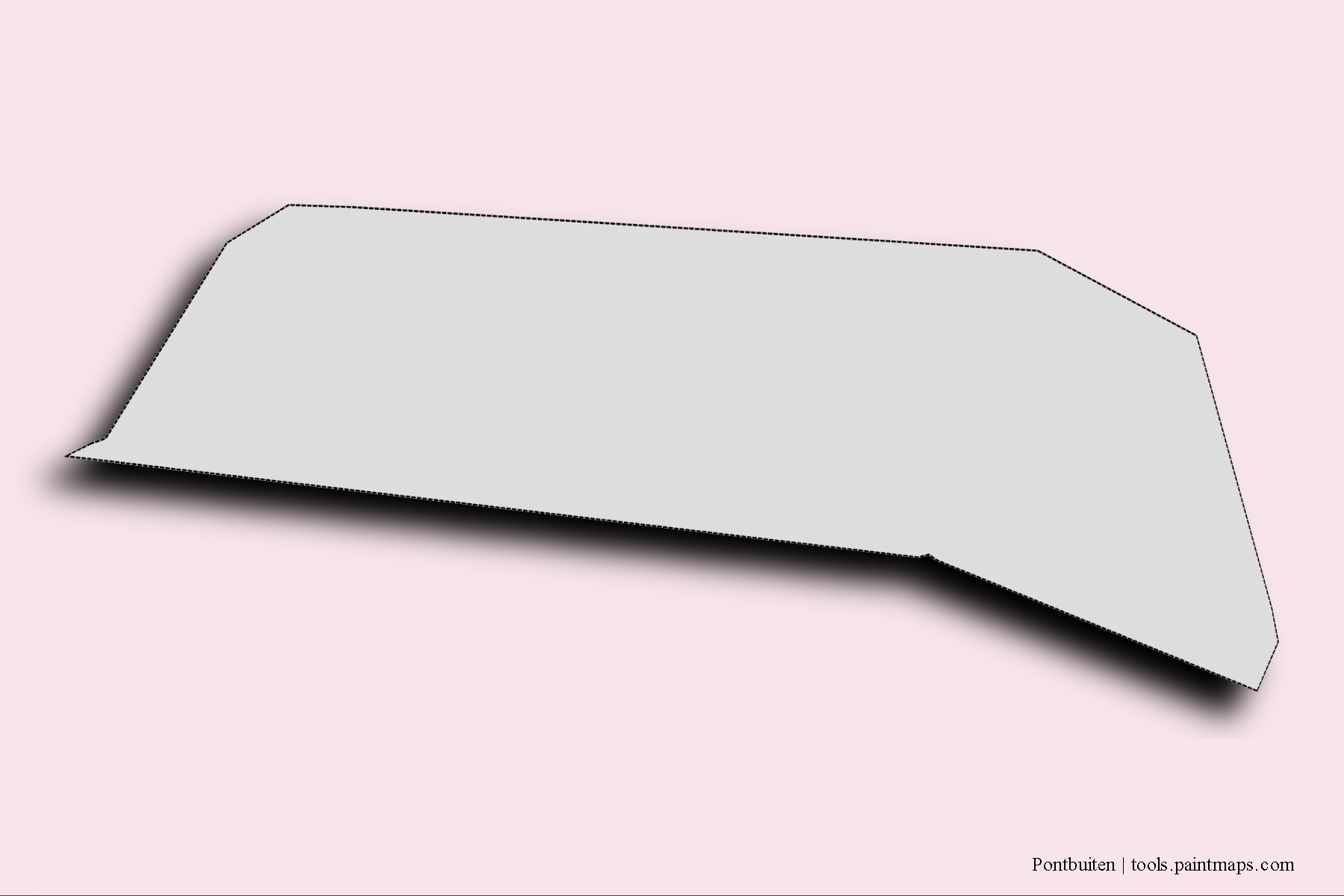 Mapa de barrios y pueblos de Pontbuiten con efecto de sombra 3D