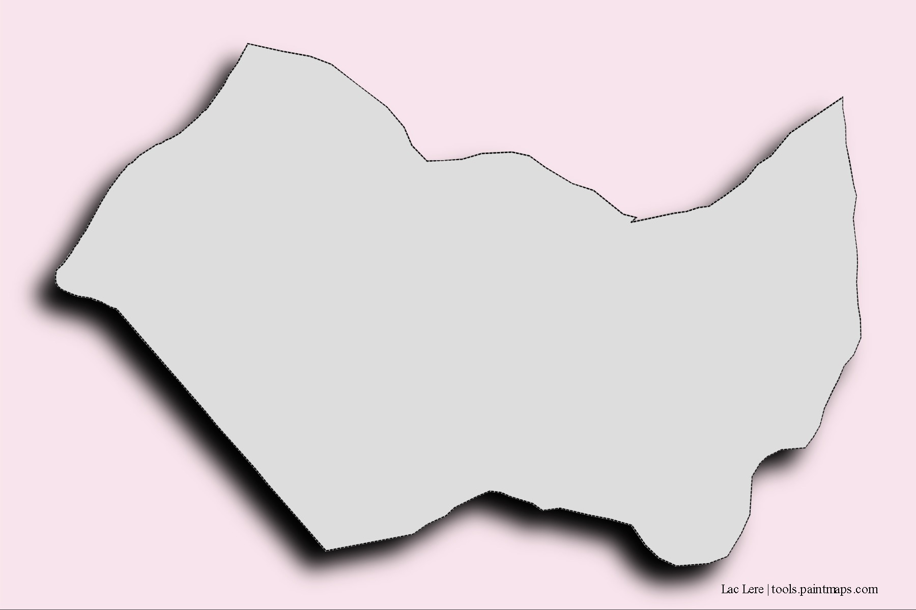 Mapa de barrios y pueblos de Lac Lere con efecto de sombra 3D