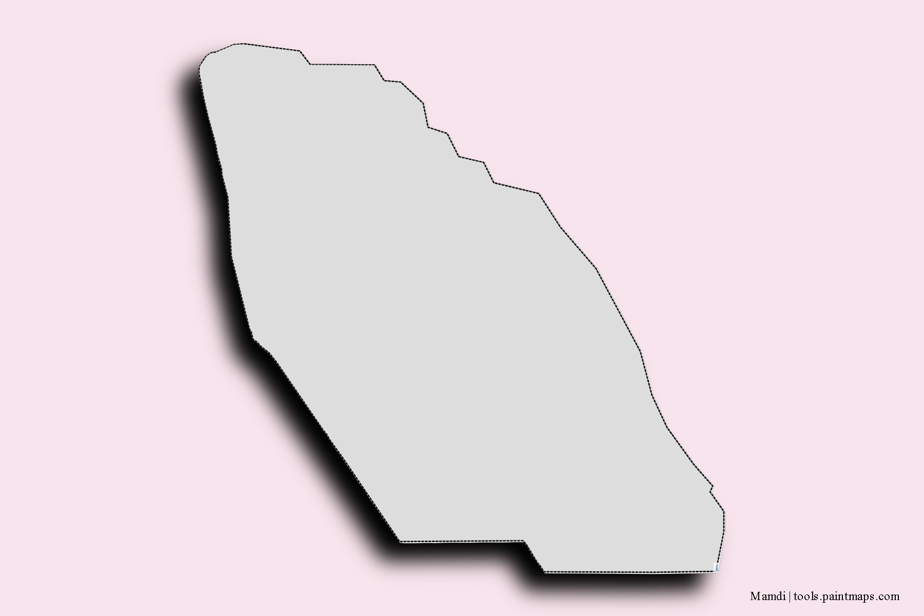 Mapa de barrios y pueblos de Mamdi con efecto de sombra 3D