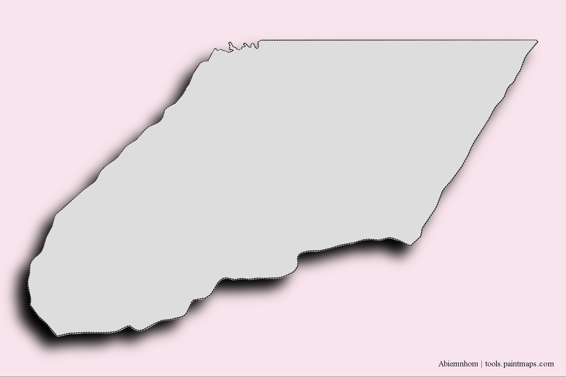 3D gölge efektli Abiemnhom mahalleleri ve köyleri haritası