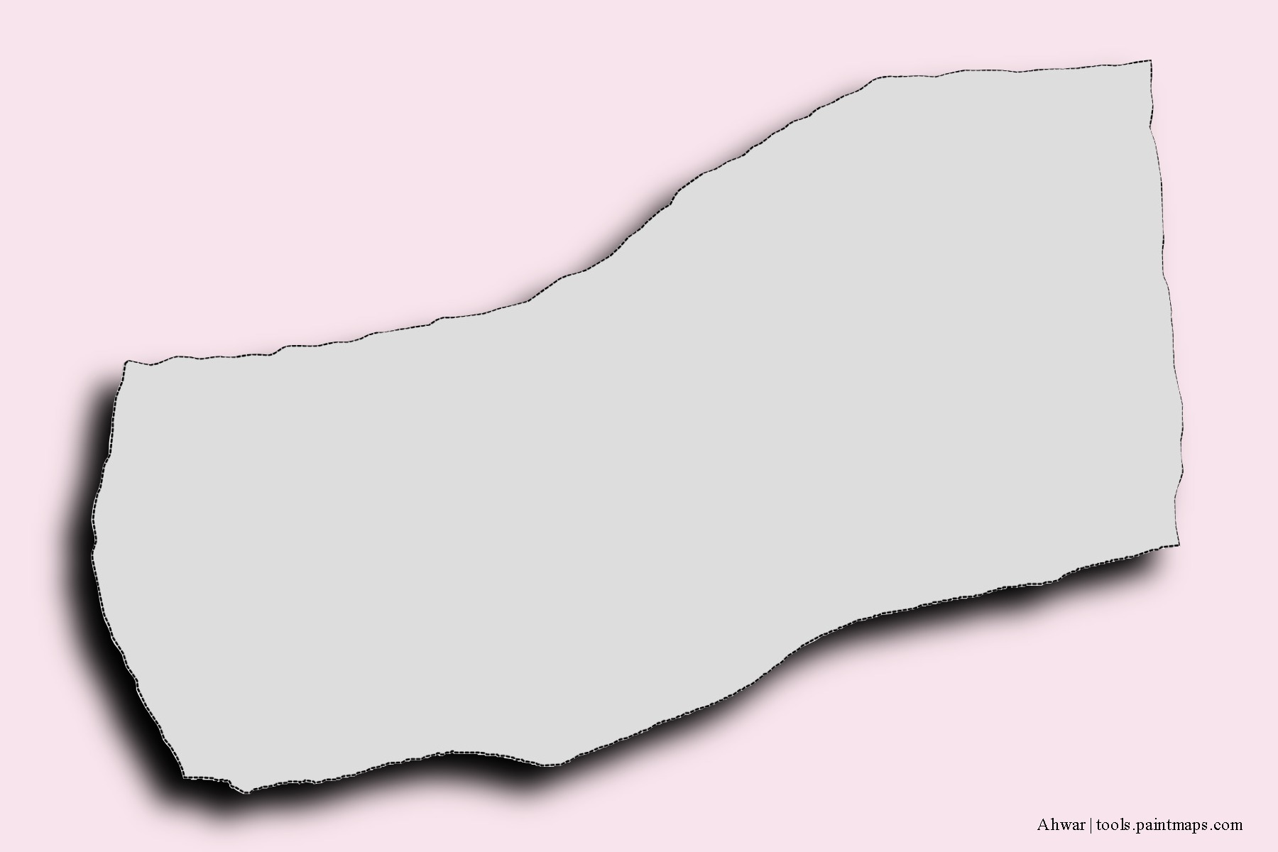 Mapa de barrios y pueblos de Ahwar con efecto de sombra 3D