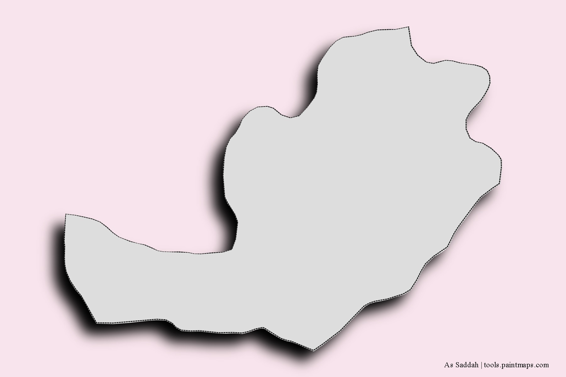 Mapa de barrios y pueblos de As Saddah con efecto de sombra 3D