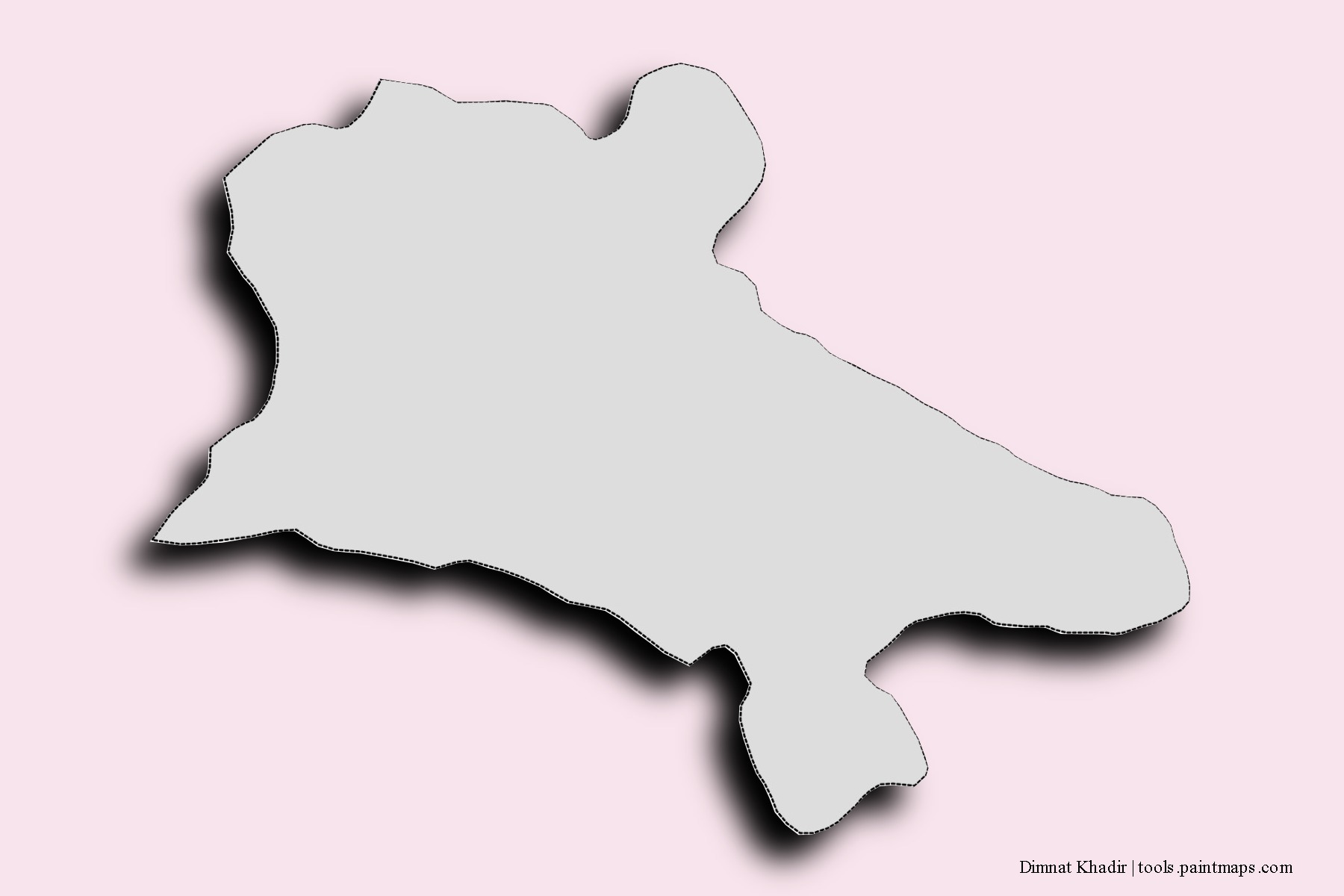 Mapa de barrios y pueblos de Dimnat Khadir con efecto de sombra 3D