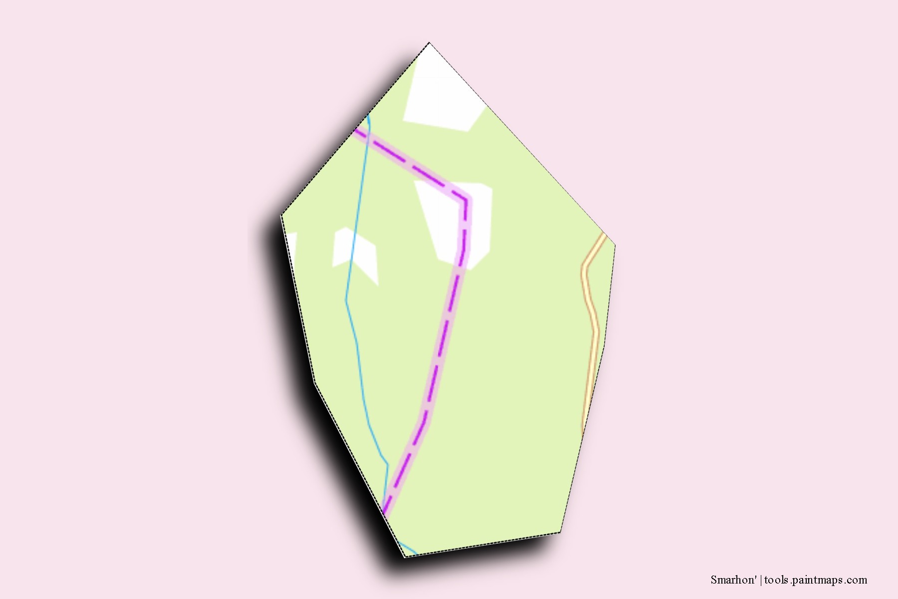 Smarhon' neighborhoods and villages map with 3D shadow effect