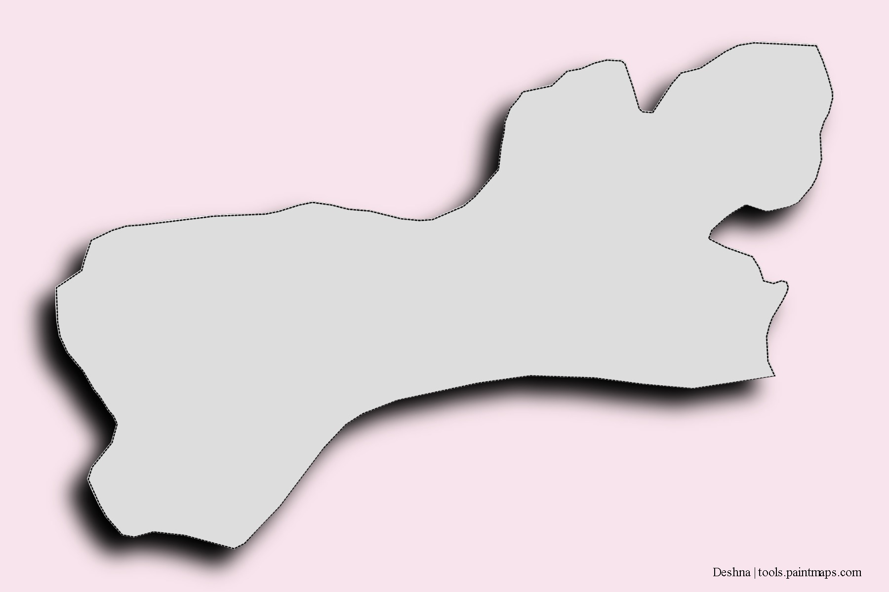 Mapa de barrios y pueblos de Deshna con efecto de sombra 3D