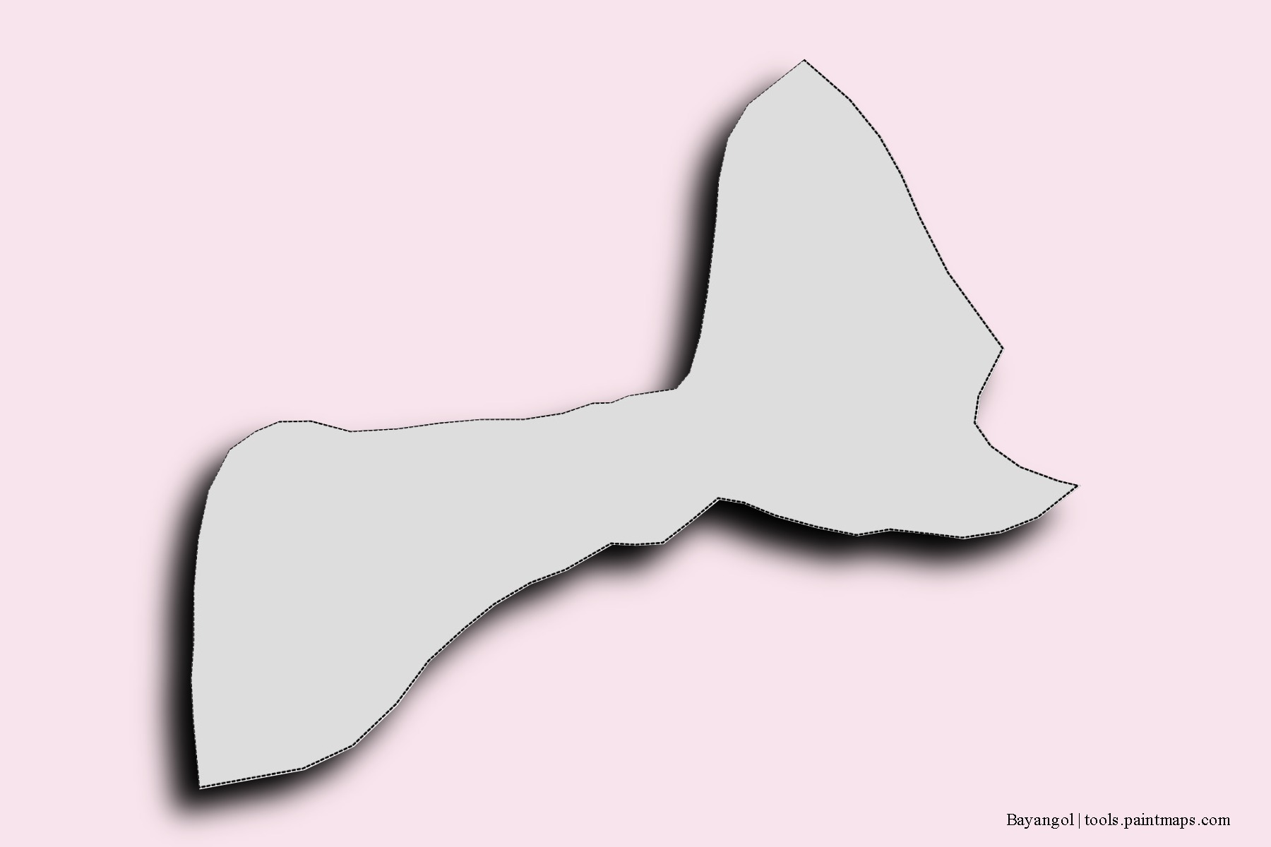 Mapa de barrios y pueblos de Bayangol con efecto de sombra 3D