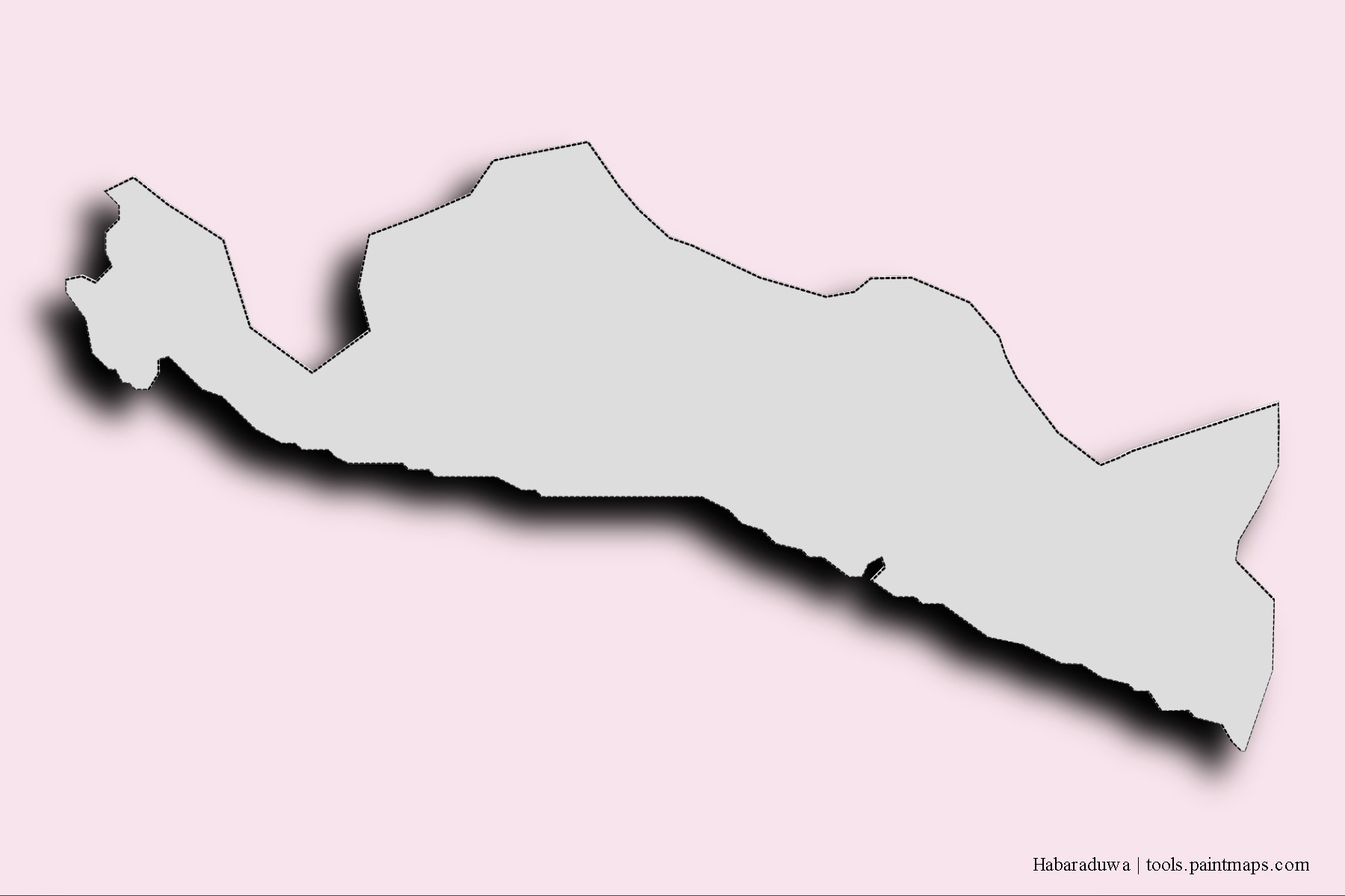 Habaraduwa neighborhoods and villages map with 3D shadow effect