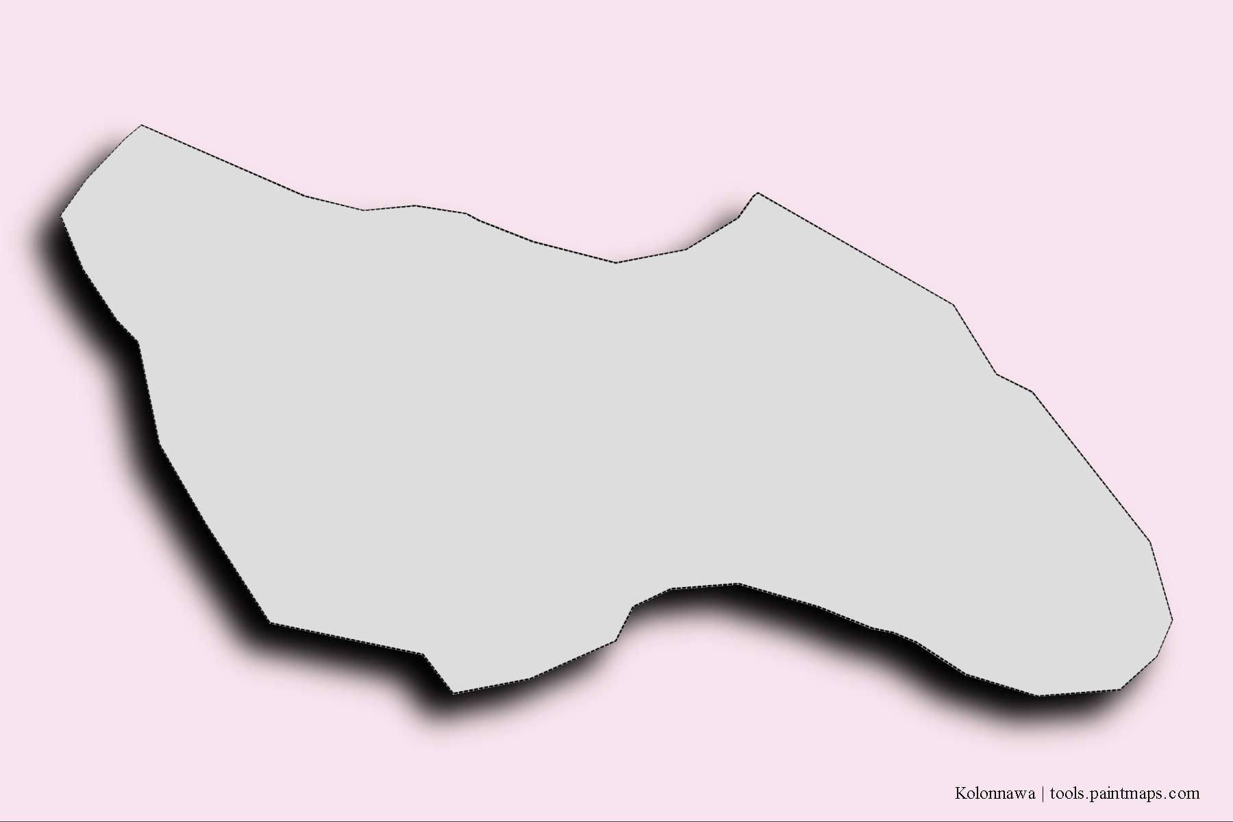 Mapa de barrios y pueblos de Kolonnawa con efecto de sombra 3D