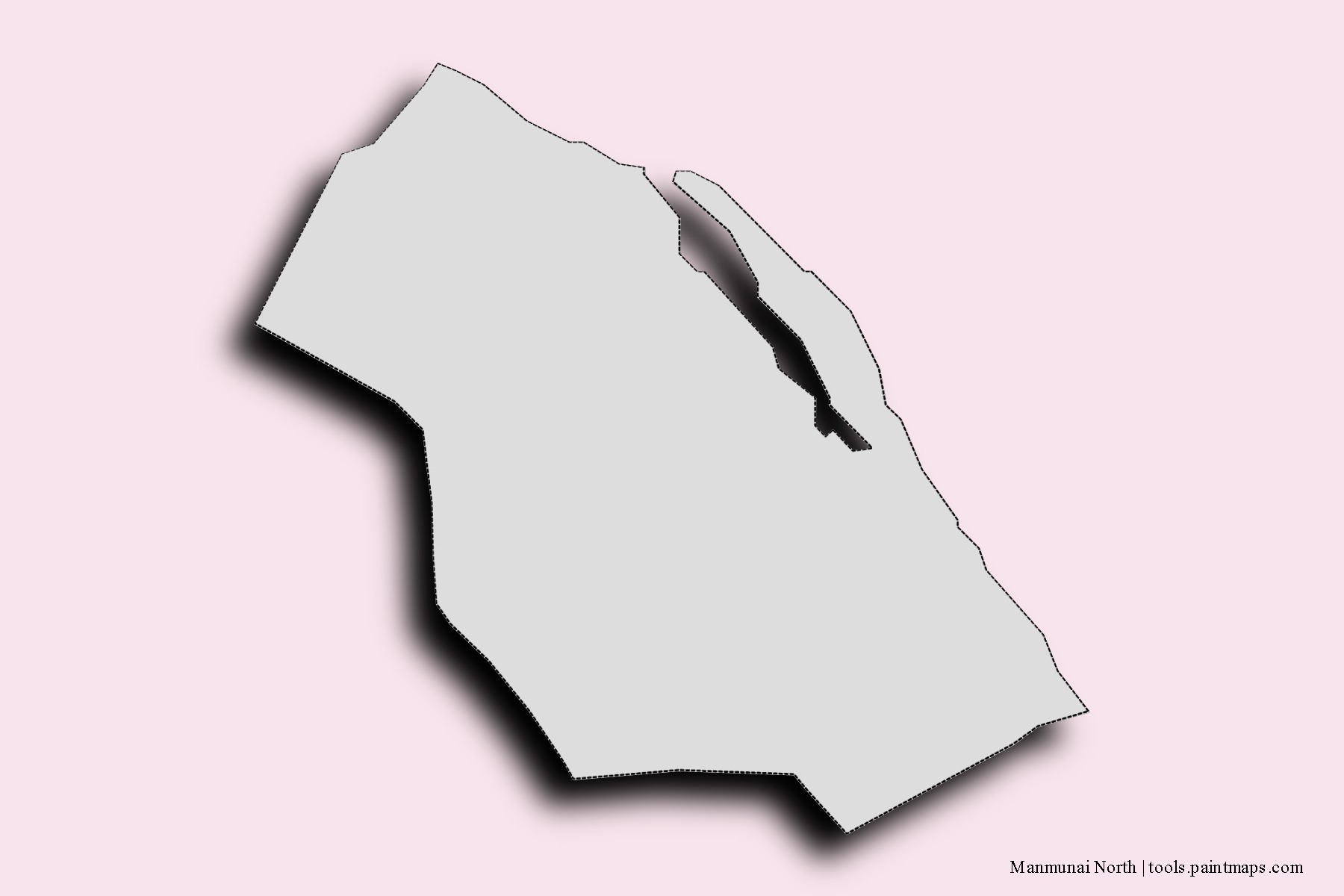 Manmunai North neighborhoods and villages map with 3D shadow effect