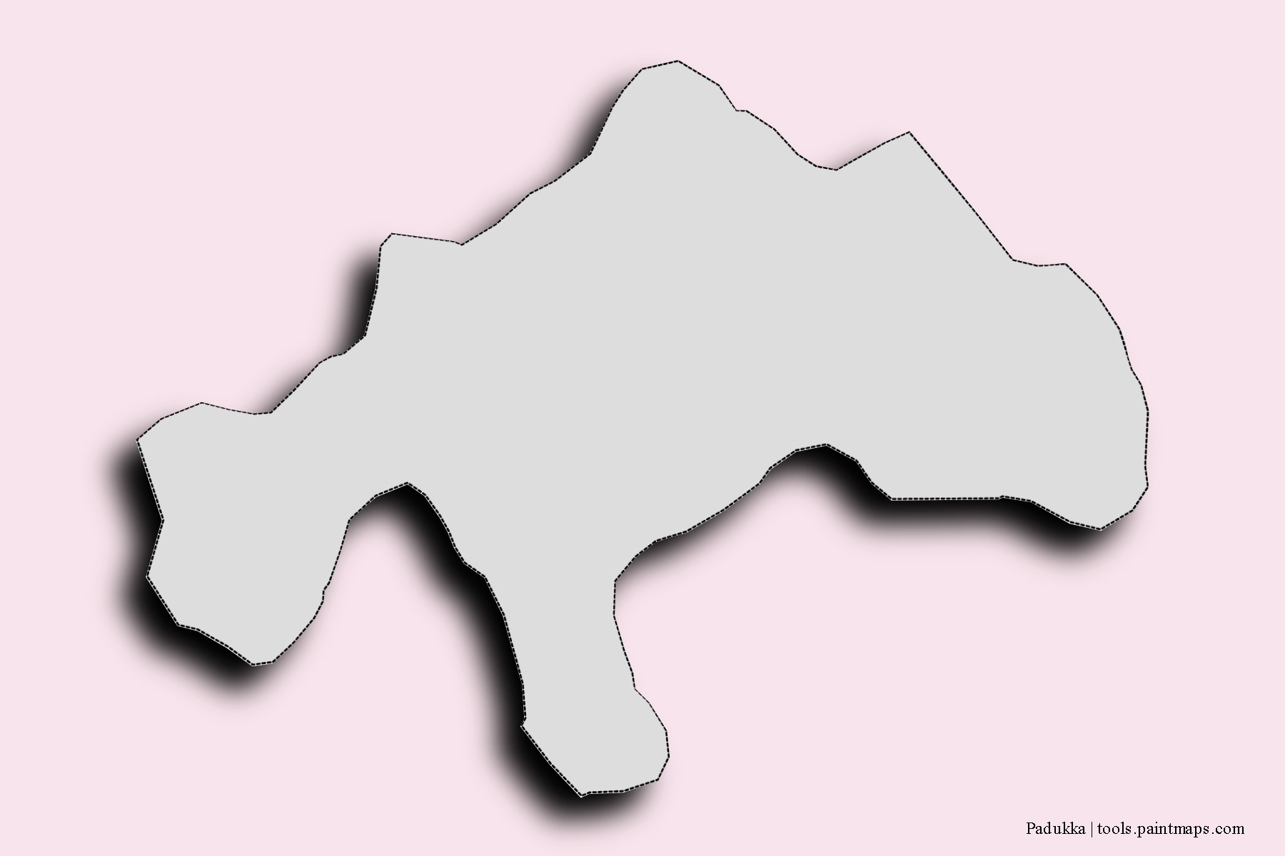 Mapa de barrios y pueblos de Padukka con efecto de sombra 3D