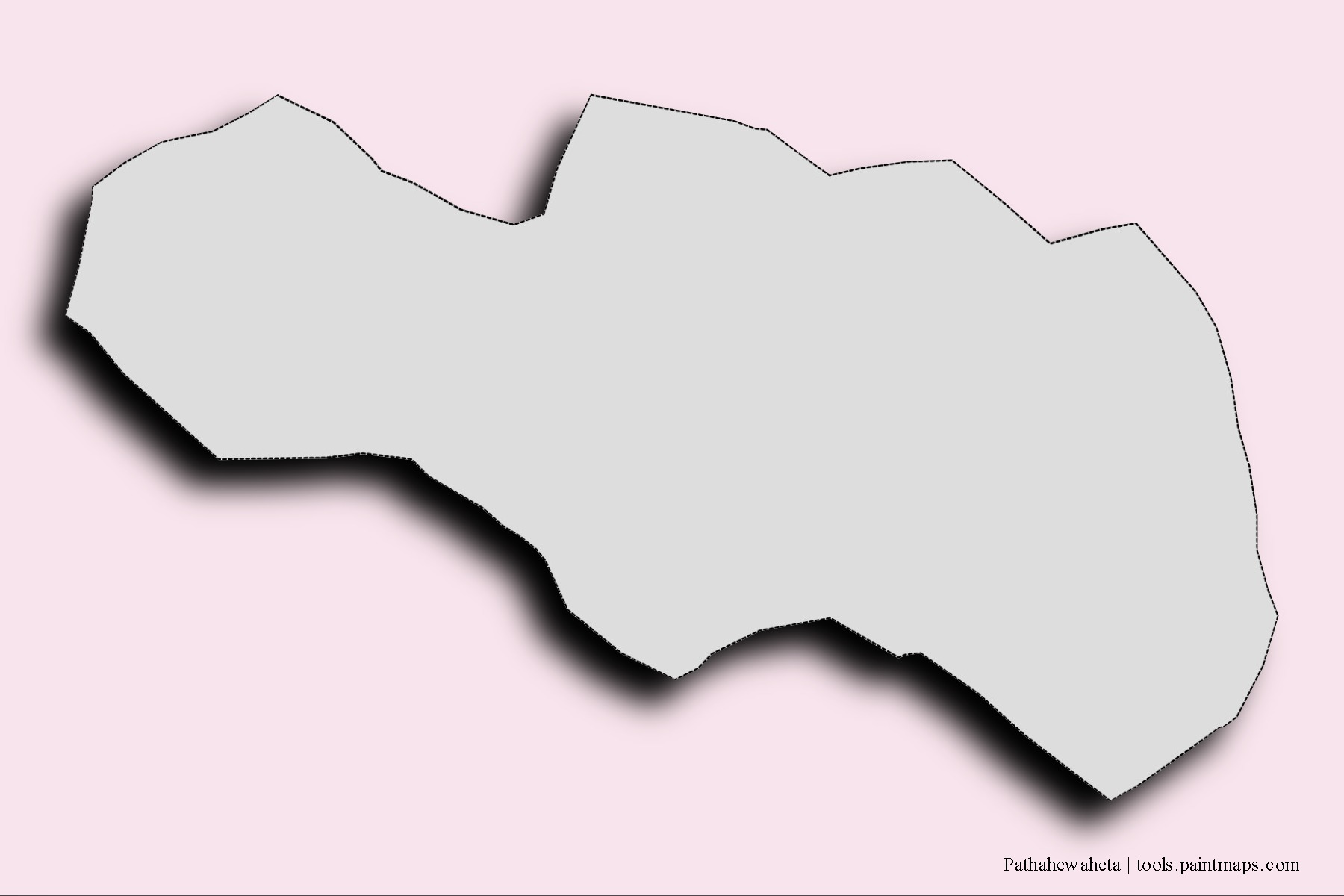 Pathahewaheta neighborhoods and villages map with 3D shadow effect