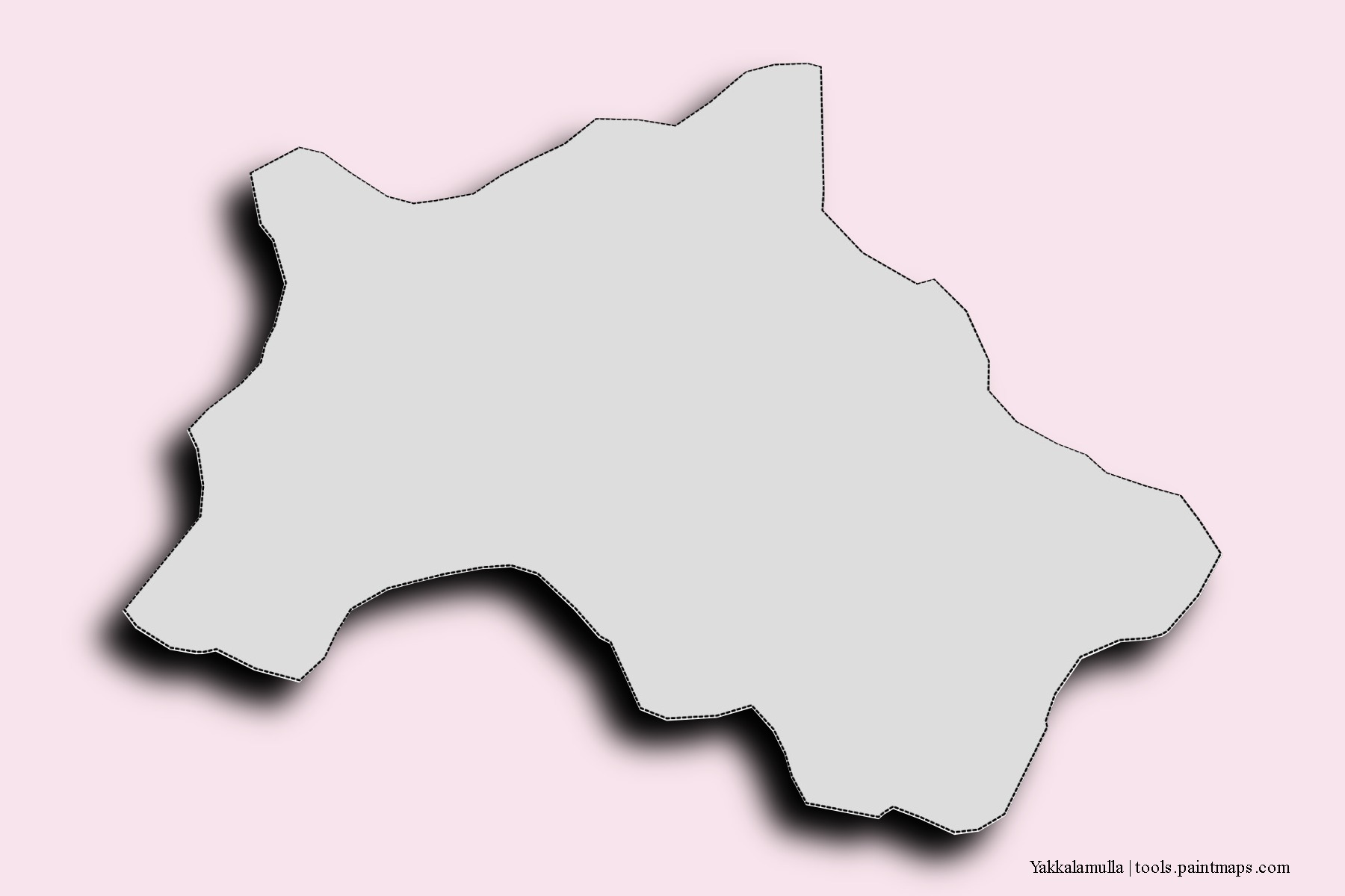 Mapa de barrios y pueblos de Yakkalamulla con efecto de sombra 3D