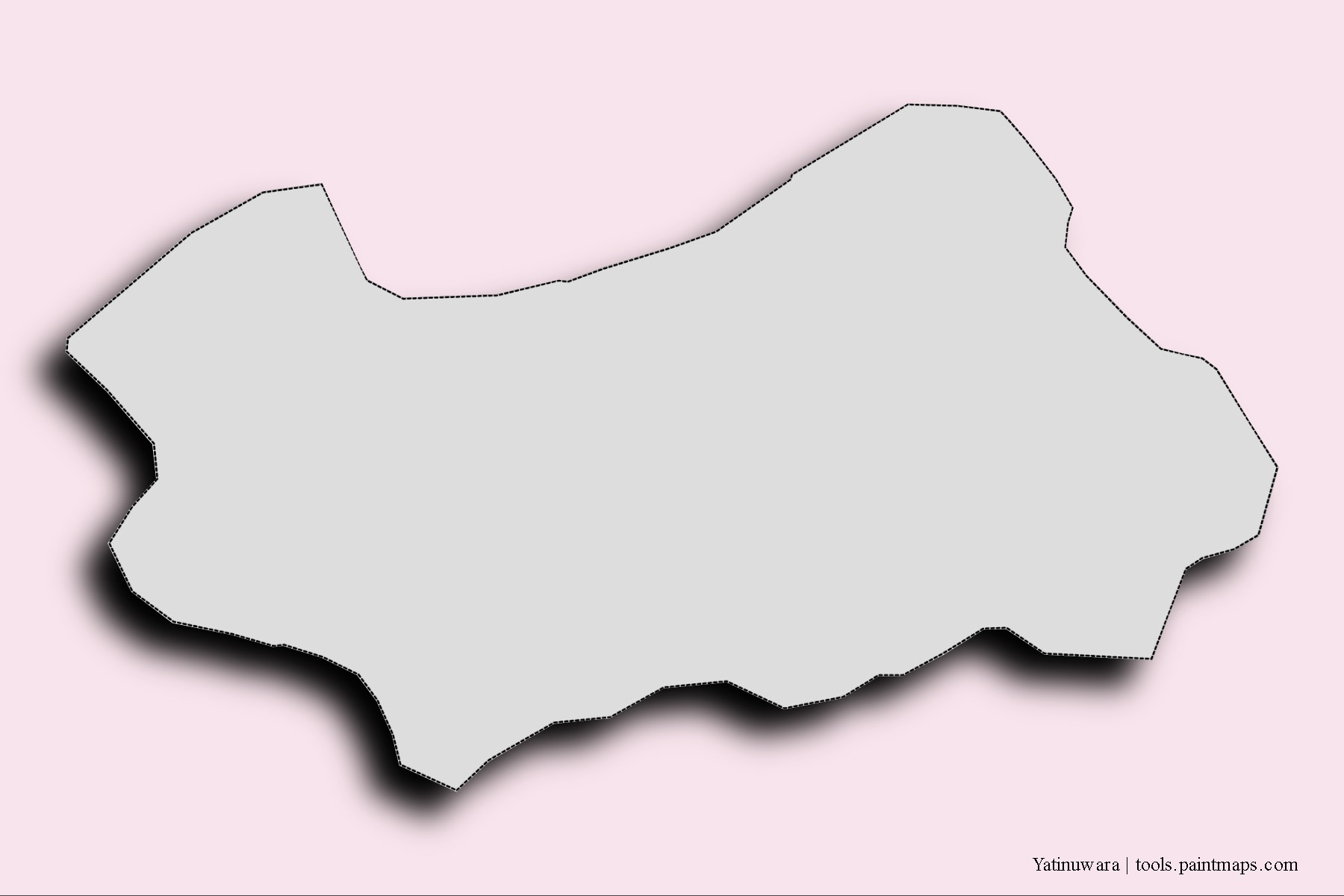 Mapa de barrios y pueblos de Yatinuwara con efecto de sombra 3D